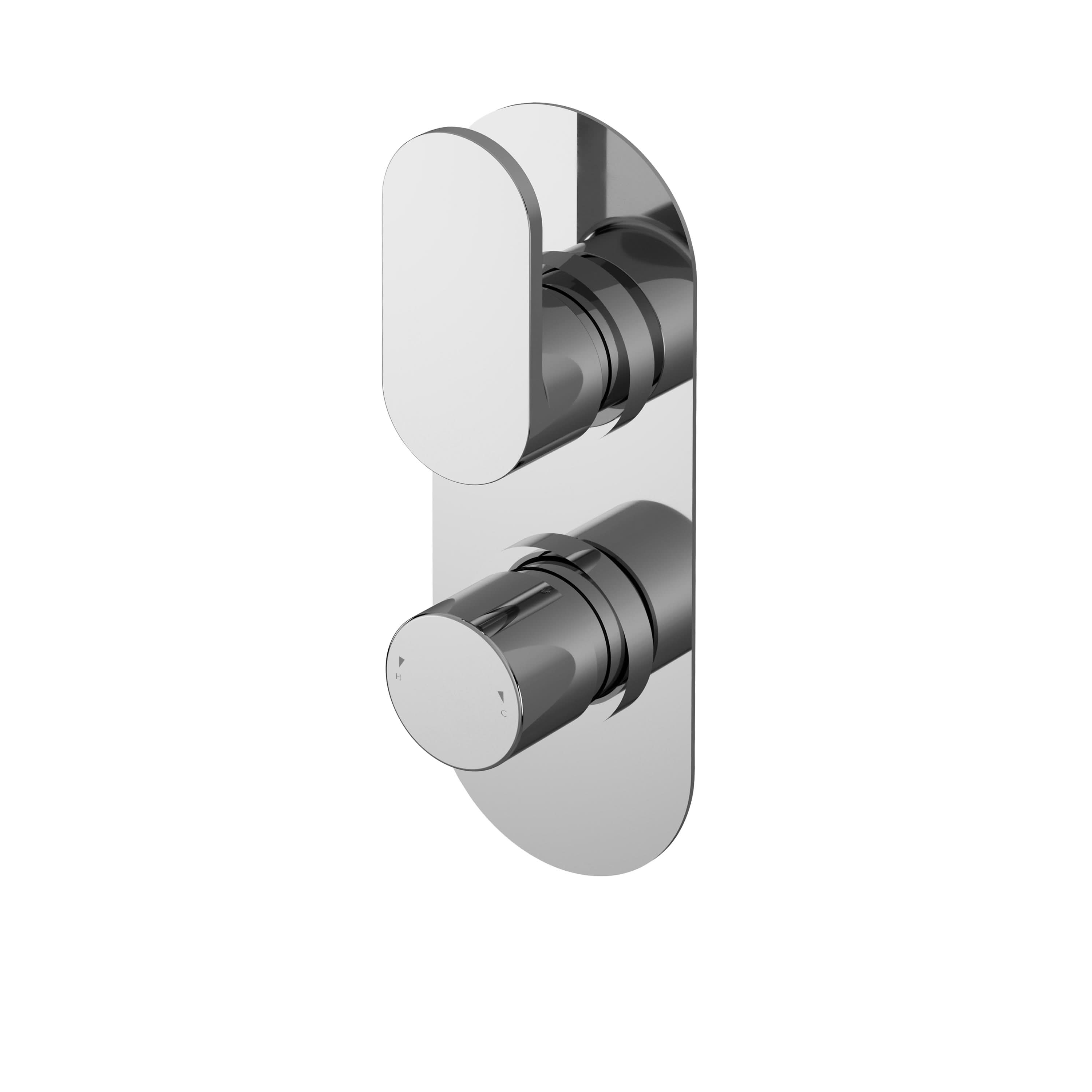 Nuie Binsey Dual Handle Thermostatic Concealed Shower Valve With Diverter - Chrome