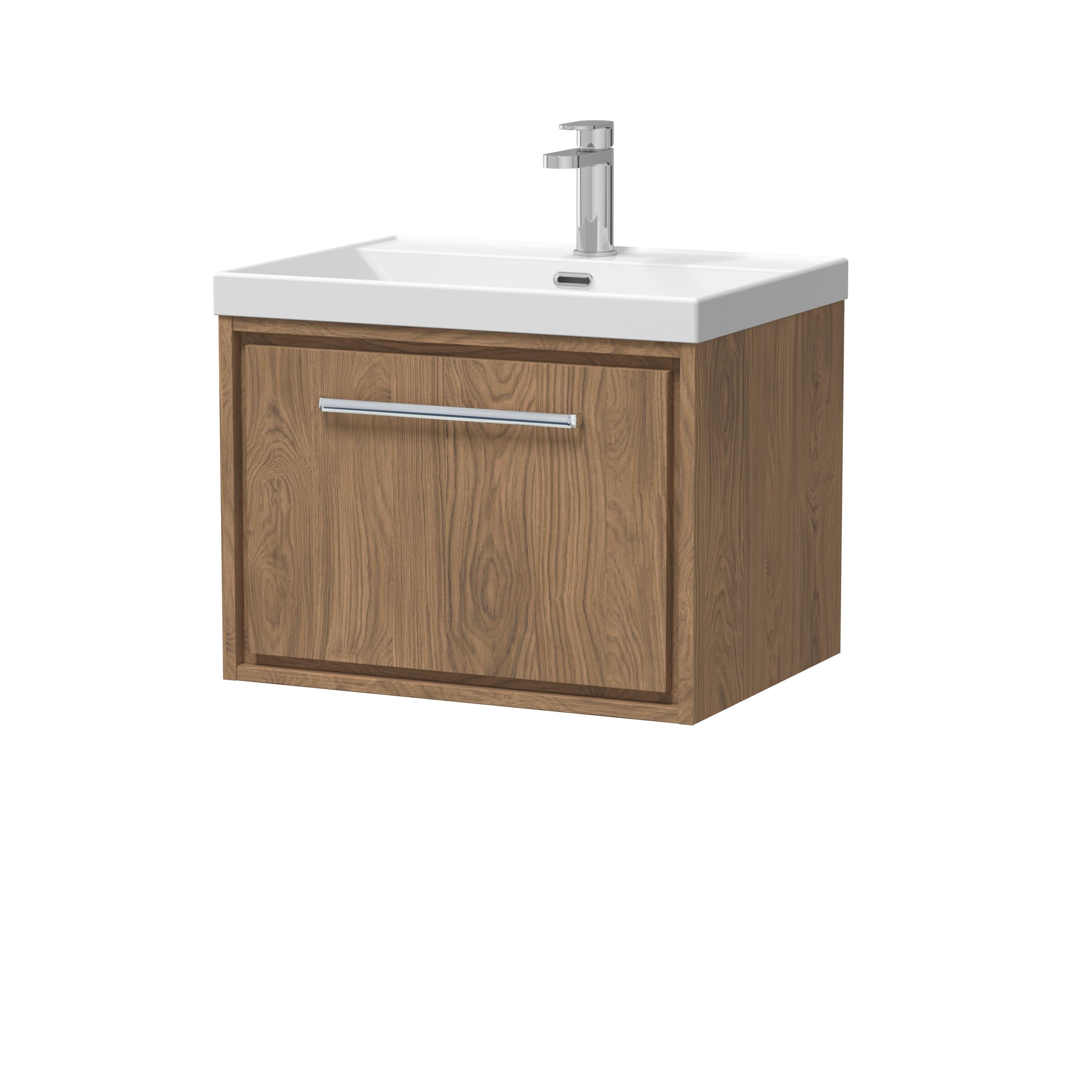 Hudson Reed Lille Wall Hung Vanity Unit with Basin, Durable Bathroom Furniture, Modern Sink Vanity Unit for Stylish Bathroom Spaces, 600mm