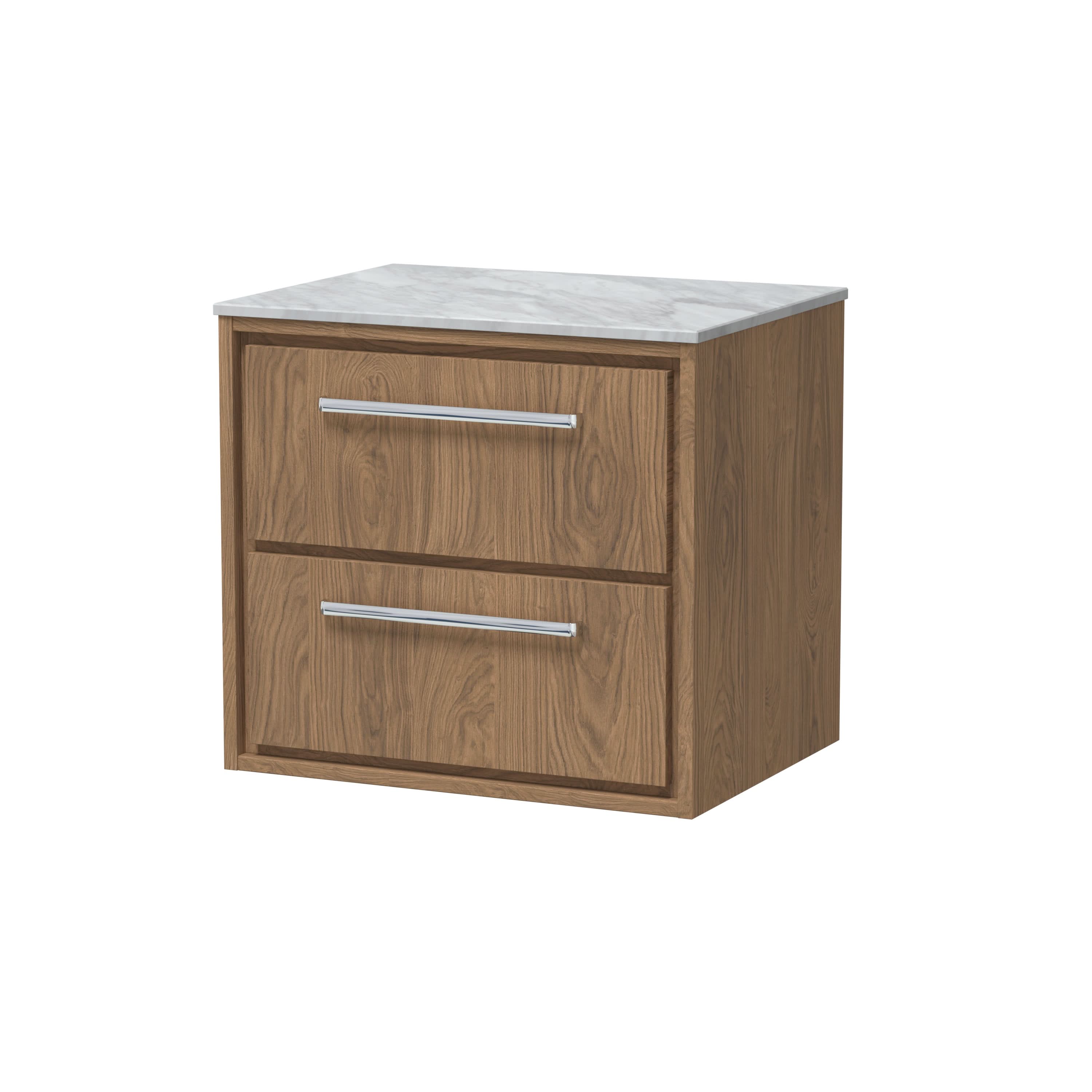 Hudson Reed Lille Countertop Basin Unit , Modern Marble Top Vanity Unit with Drawers, Durable Bathroom Furniture, Luxury Bathroom Furniture UK, 600mm
