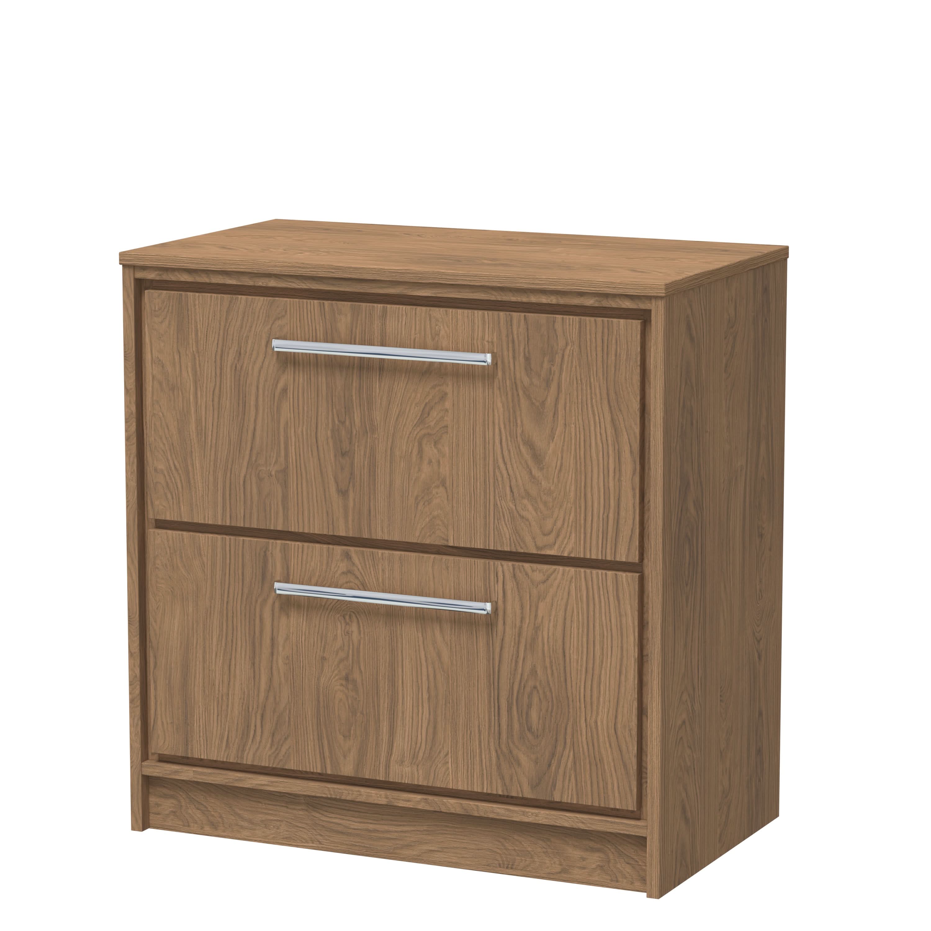 Hudson Reed Lille Countertop Basin Unit, Modern Vanity Unit with Drawers and Worktop, Luxury Floor Standing Bathroom Cabinet in Antique Oak, 805mm