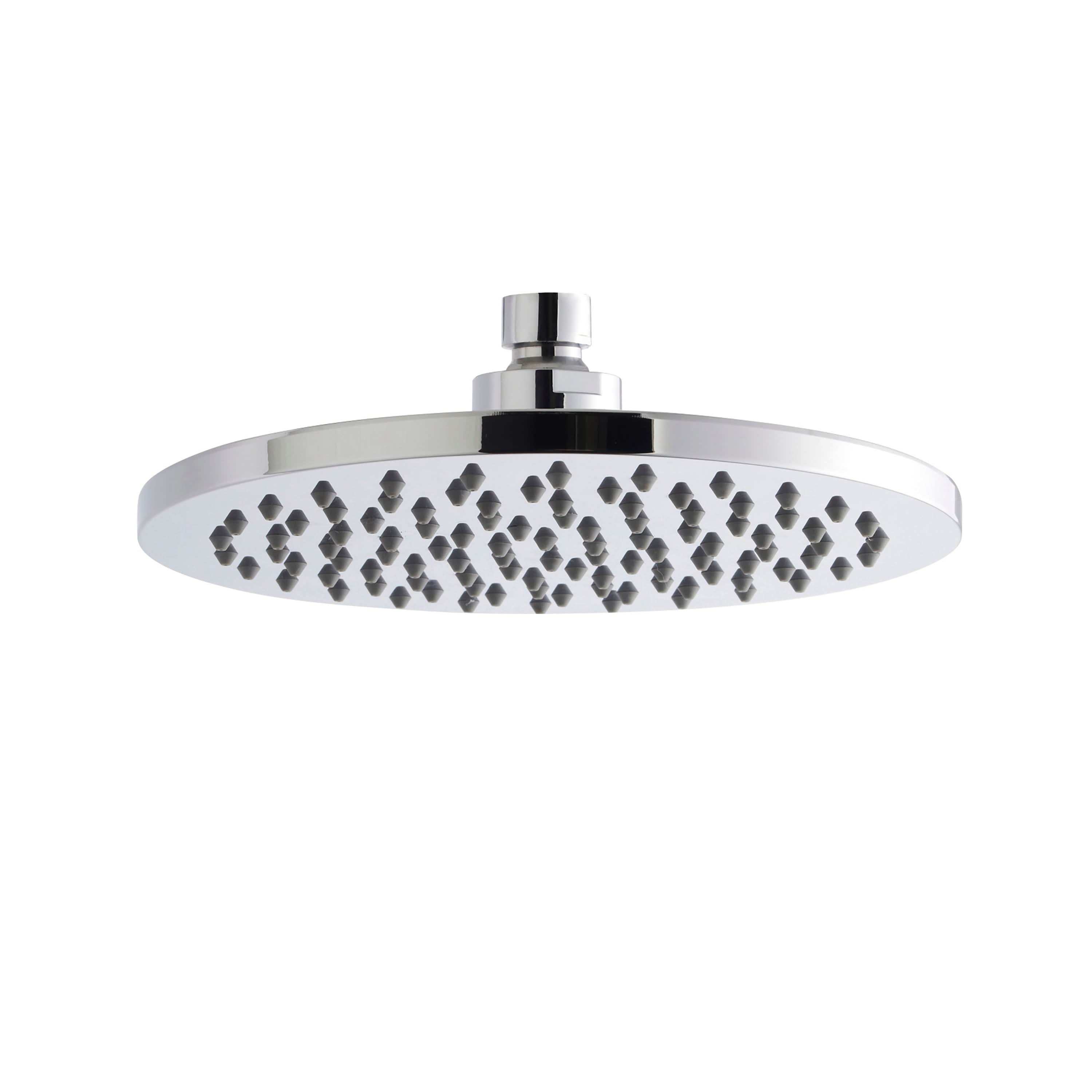 Nuie 200mm Diameter Round Fixed Shower Head - Chrome