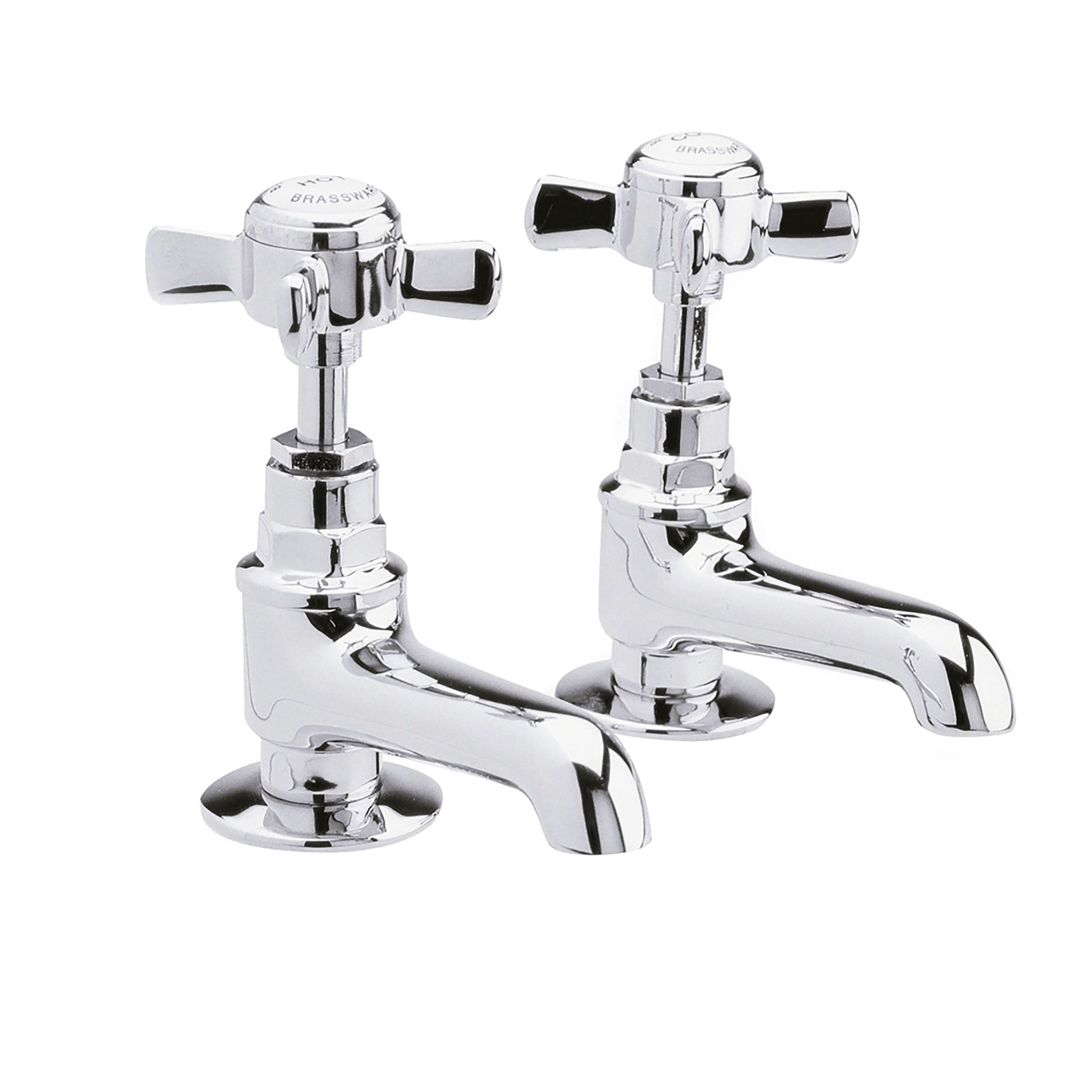 Nuie Beaumont Basin Pillar Taps - Chrome