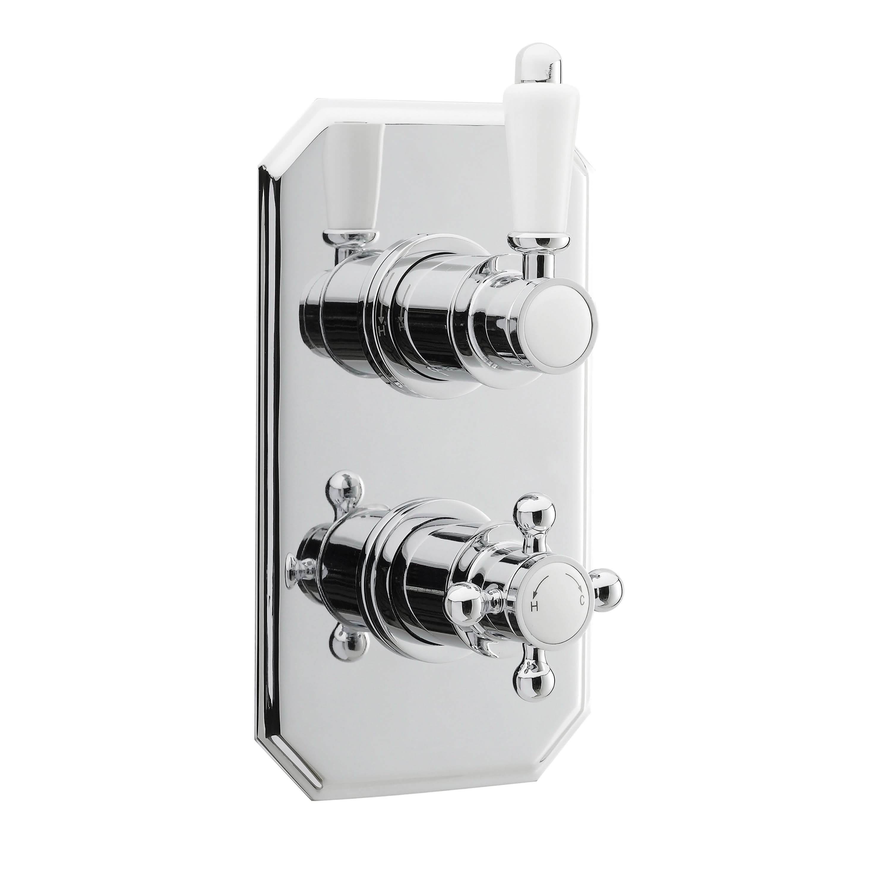 Nuie Edwardian Dual Handle Concealed Shower Valve - Chrome