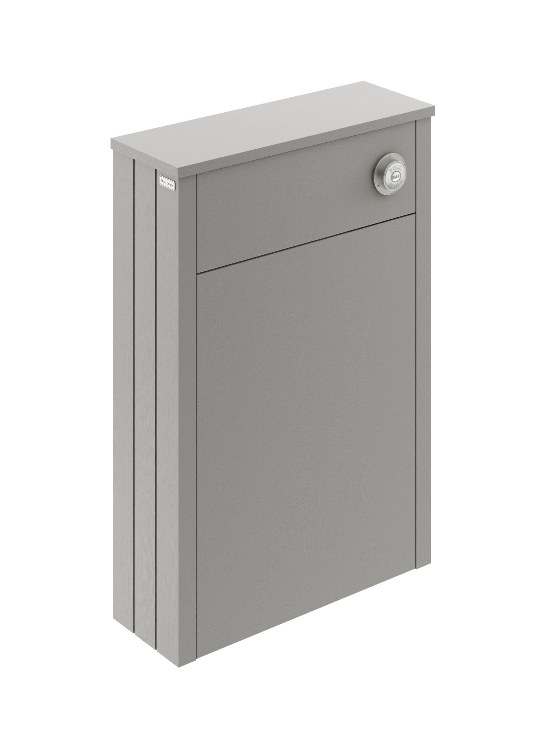 Old London Floor Mounted WC Unit with Textured Woodgrain Finish, Durable for Close Coupled WC Pan and Cistern Bathroom Setups in Premium Storm Grey, 550mm