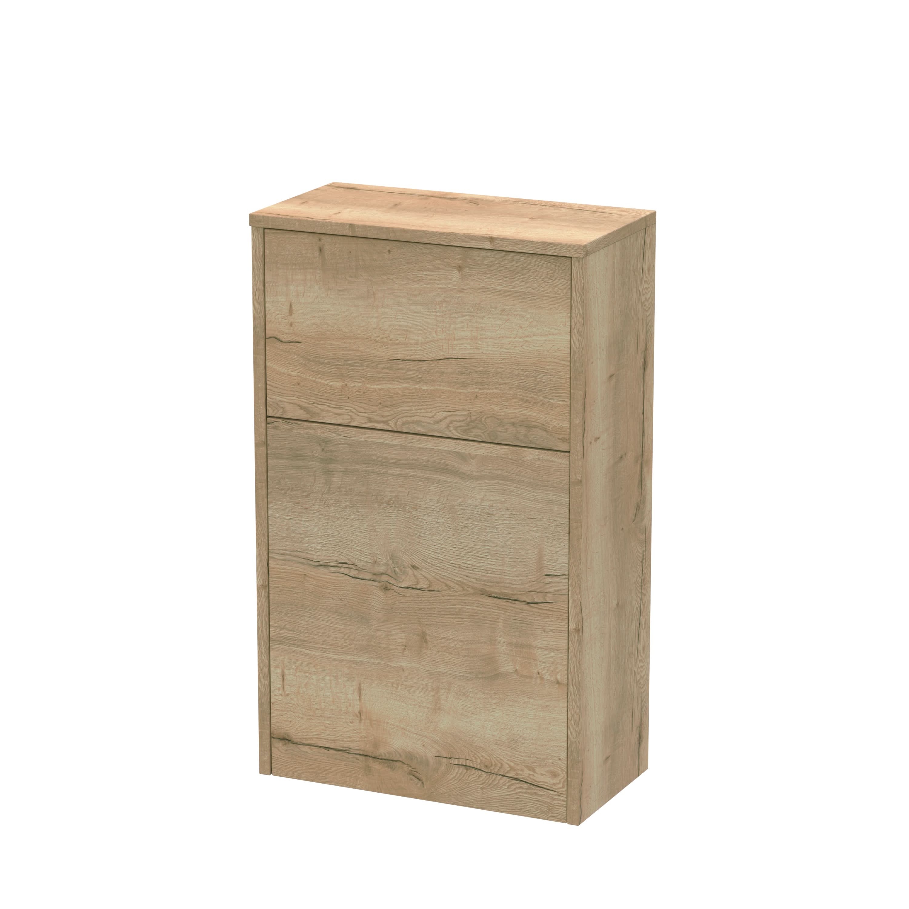 Nuie Juno Floor Standing WC Unit, Durable Compact Modern Bathroom Furniture in Autumn Oak Textured Woodgrain, 500mm