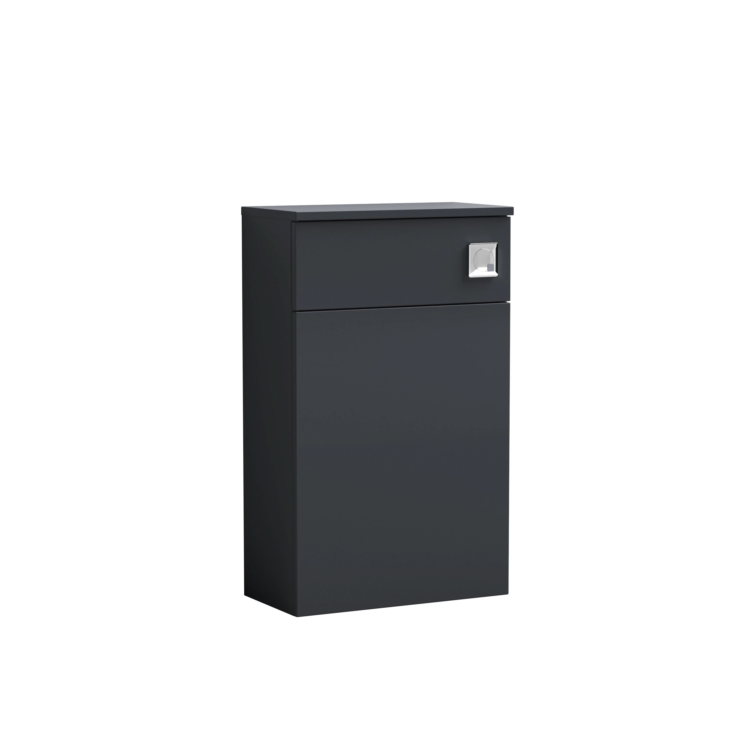 Nuie Arno Floor Standing Back To Wall WC Unit, Durable Compact Bathroom WC Unit in Painted Matt Finish in Soft Black, 500mm (235 Deep)