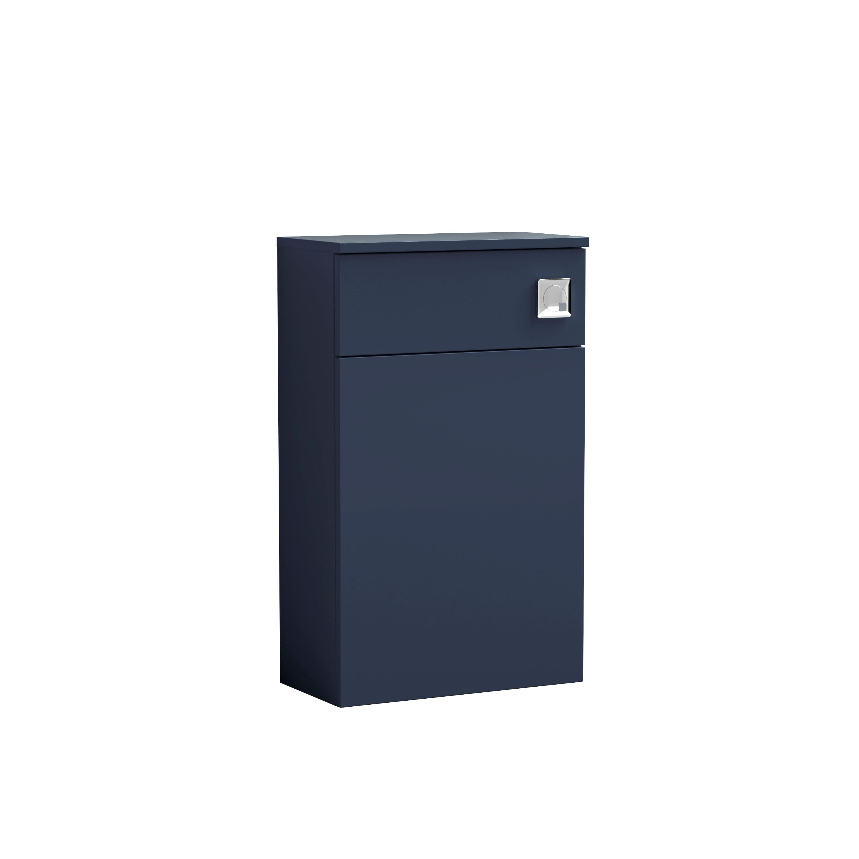 Nuie Arno Floor Standing Back To Wall WC Unit, Durable Compact Bathroom WC Unit in Painted Matt Finish in Midnight Blue, 500mm (235 Deep)