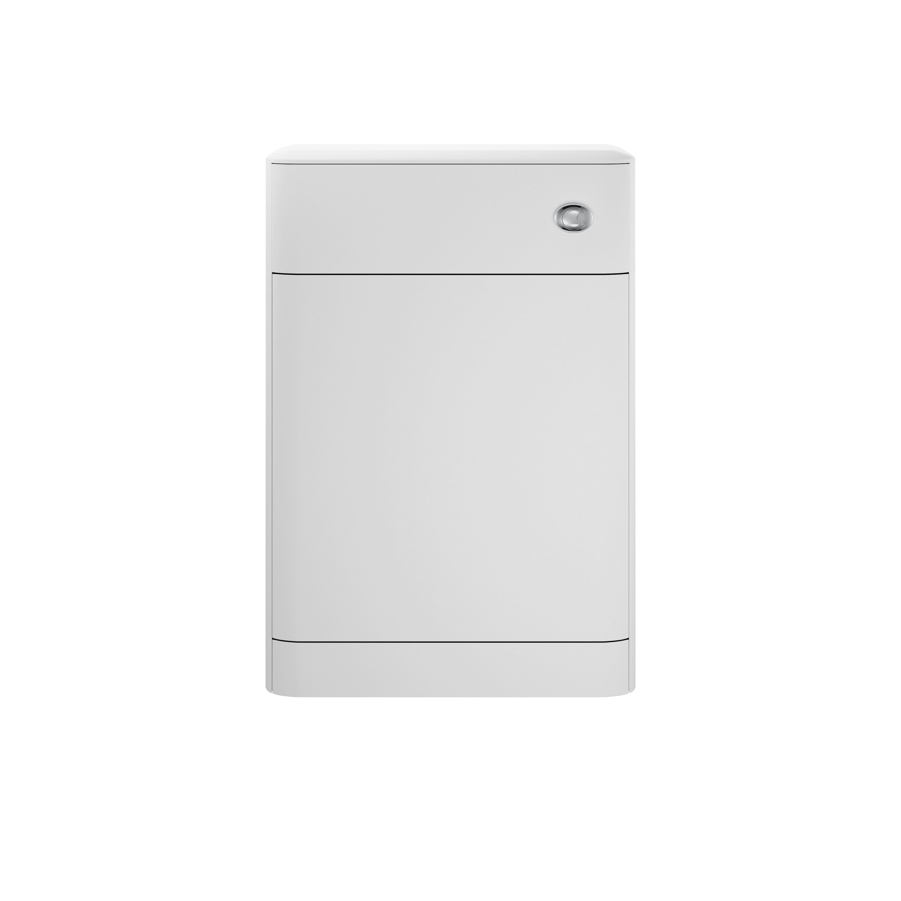 Hudson Reed Sarenna Floor Standing Back to Wall WC Unit, Compact Bathroom Vanity and WC Unit in Moon White Matt Finish, 550mm