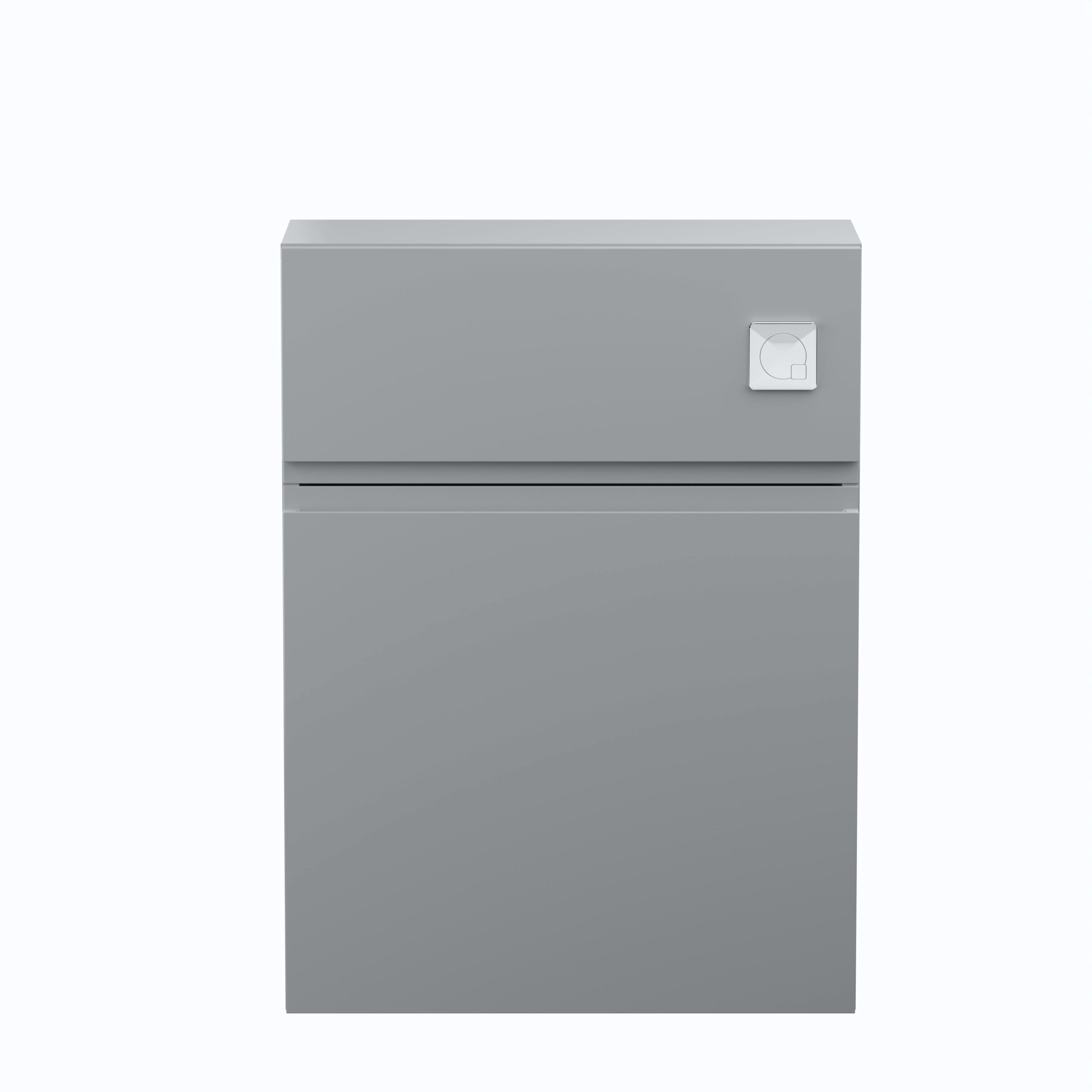 Hudson Reed Urban Floor Standing Back to Wall WC Unit, Durable Compact Bathroom Vanity and WC Unit in Satin Grey, 500mm