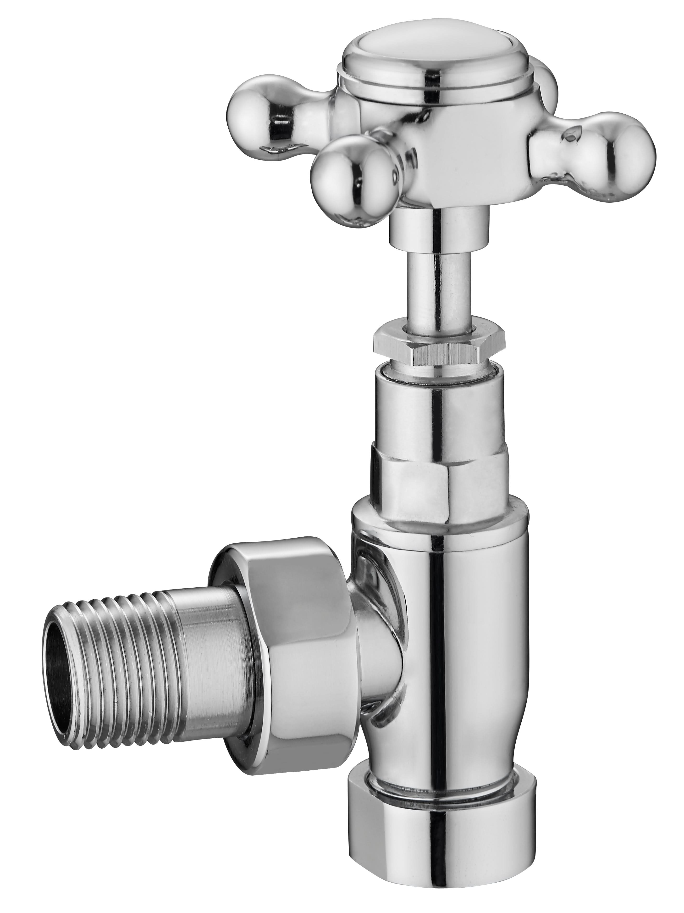 Nuie Crosstop Angled Radiator Valves Pair - Chrome
