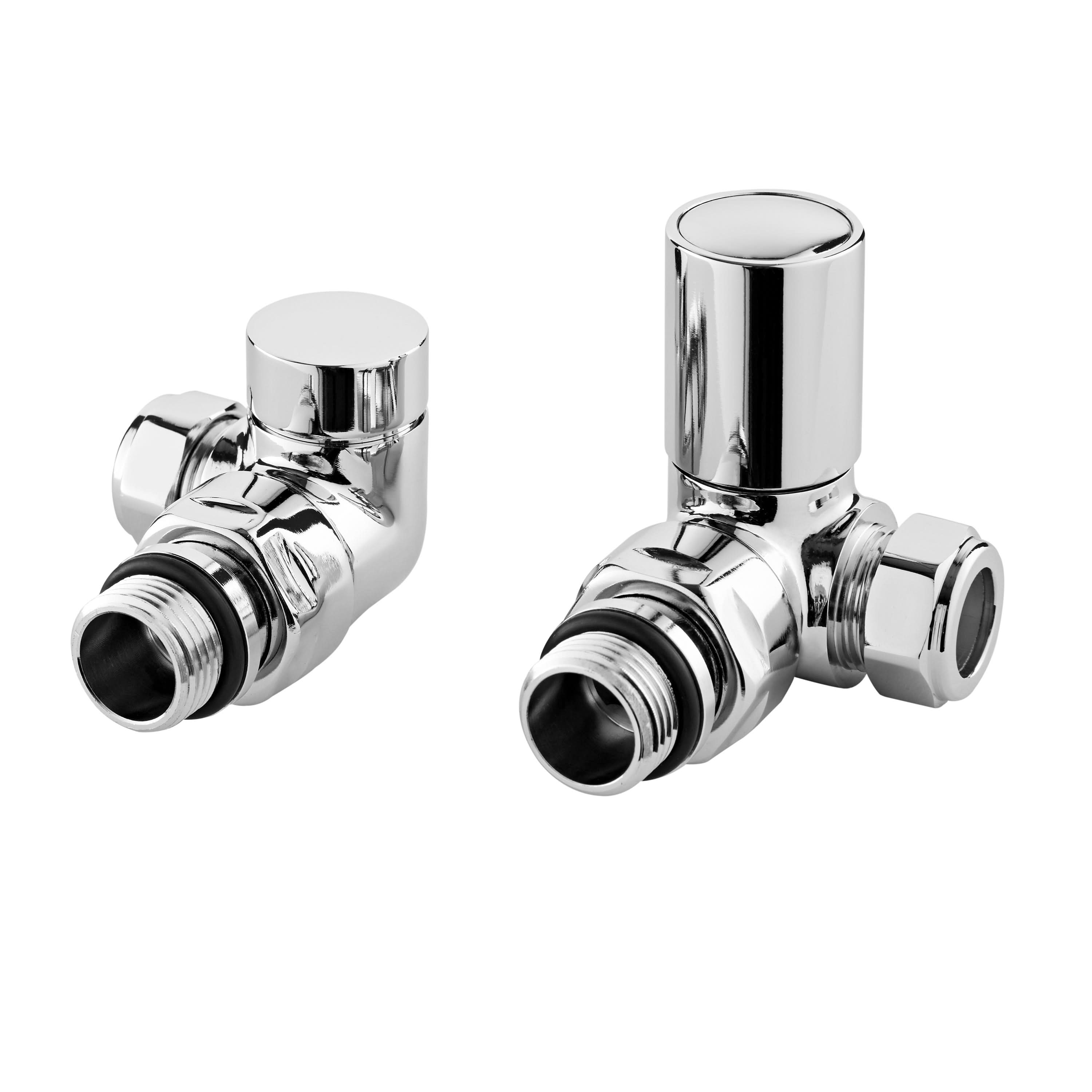 Nuie Corner Radiator Valves Pair - Chrome