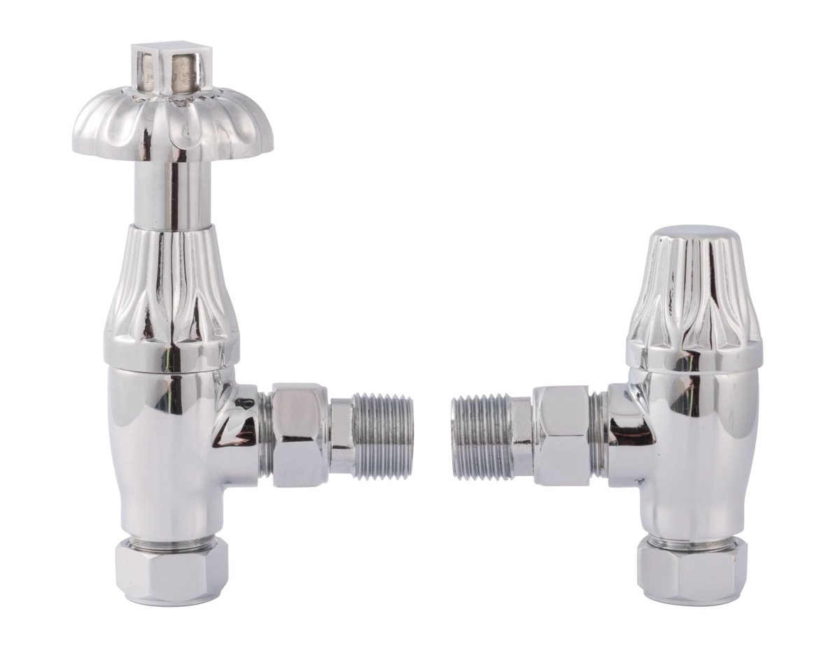The Old London Thermostatic Radiator Valve Pack in Chrome brings classic style and reliable temperature control to your heating system. Designed to complement traditional interiors, these valves offer both function and character. The thermostatic control