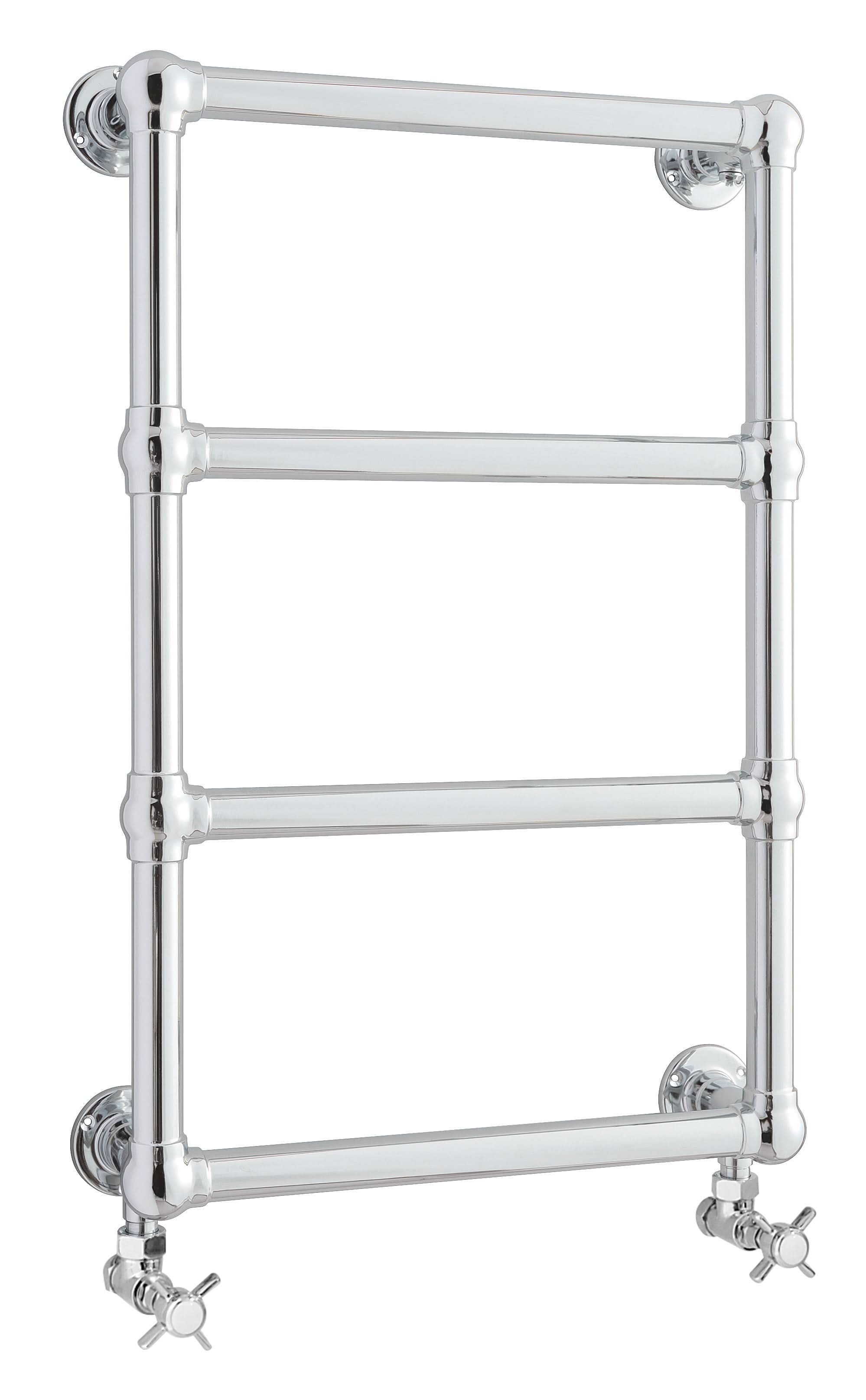 Old London Epsom Wall Mounted Heated Towel Rail Radiator, Traditional Horizontal Towel Radiator for Classic Bathrooms in Premium Chrome Finish, 748x498mm