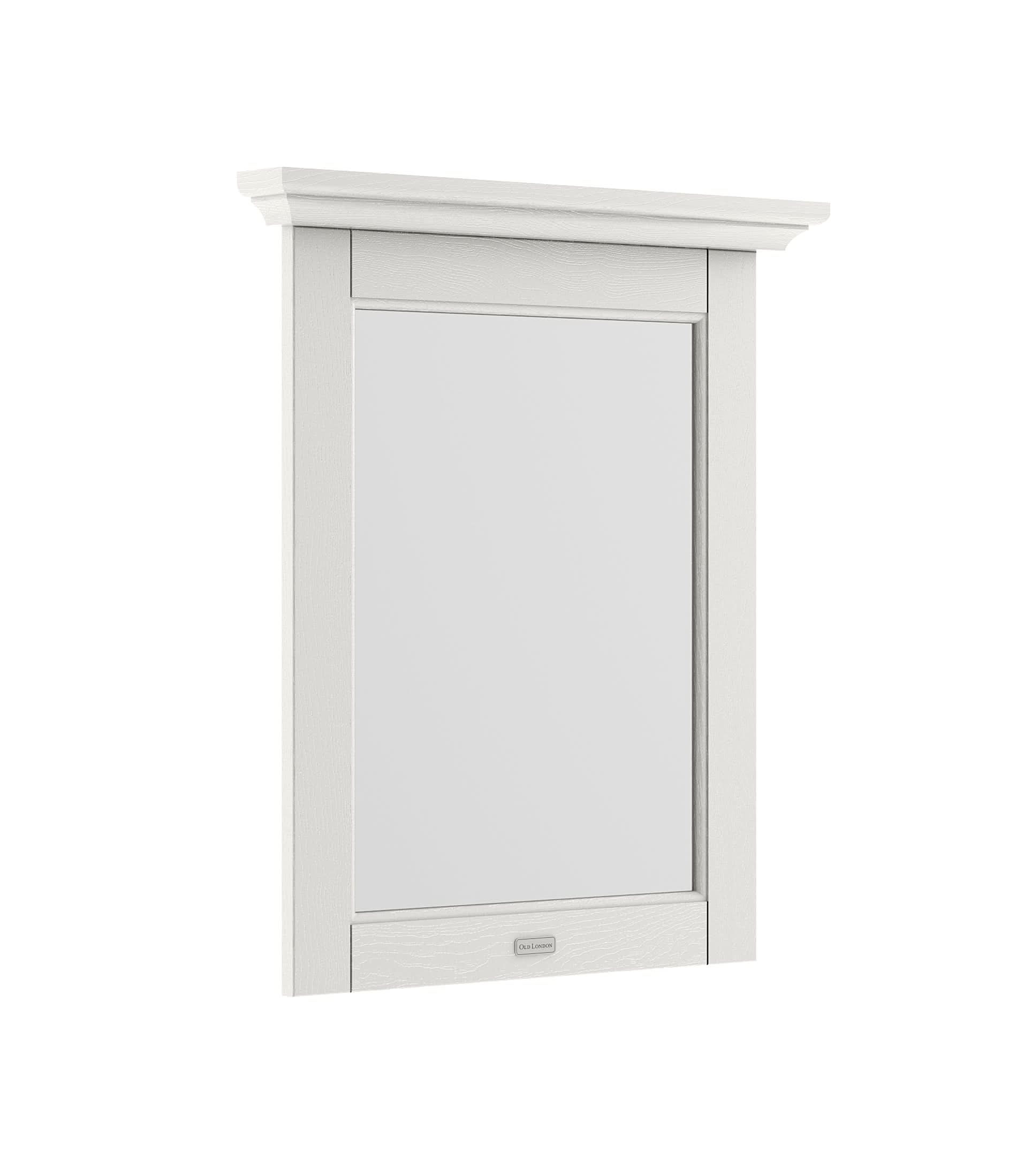 Old London Wall Hung Flat Rectangular Bathroom Wall Mirror, Textured Woodgrain Finish for Toilets and Bathrooms in Timeless Sand, 600mm