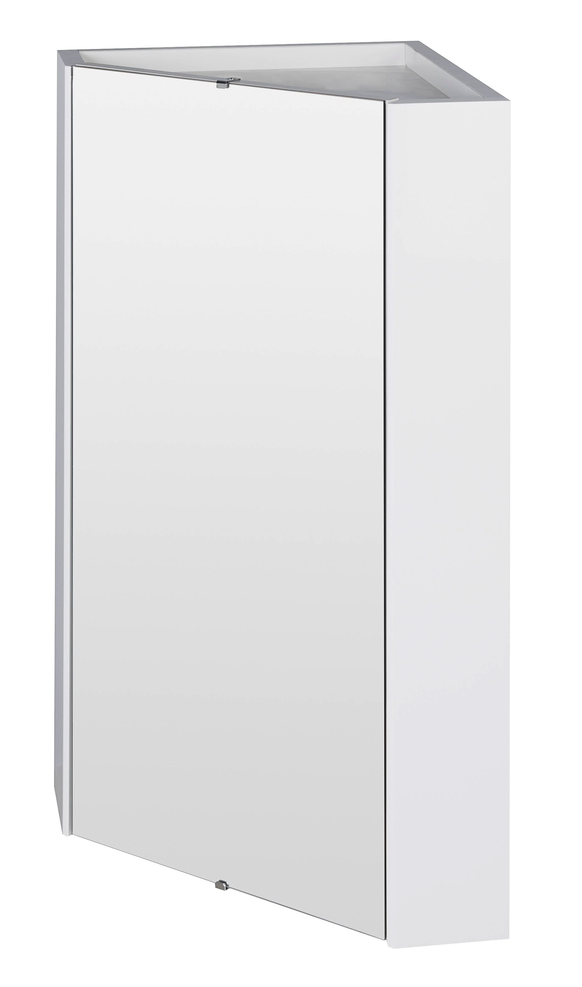 Nuie Mayford 1 Door Non Illuminated Mirrored Cabinet 650mm x 459mm - White
