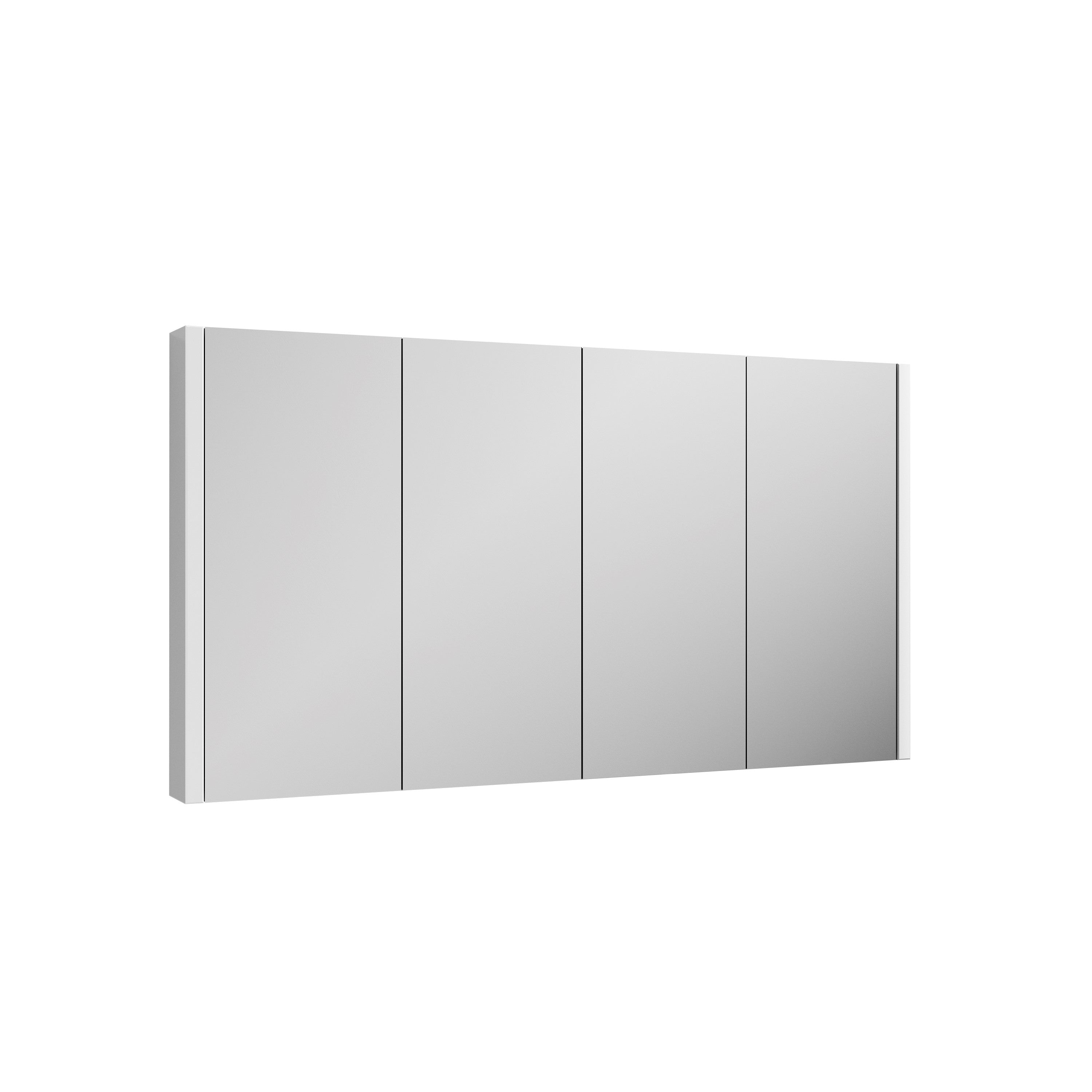 Nuie Parade 4 Door Non Illuminated Mirrored Cabinet 1200mm Wide - White
