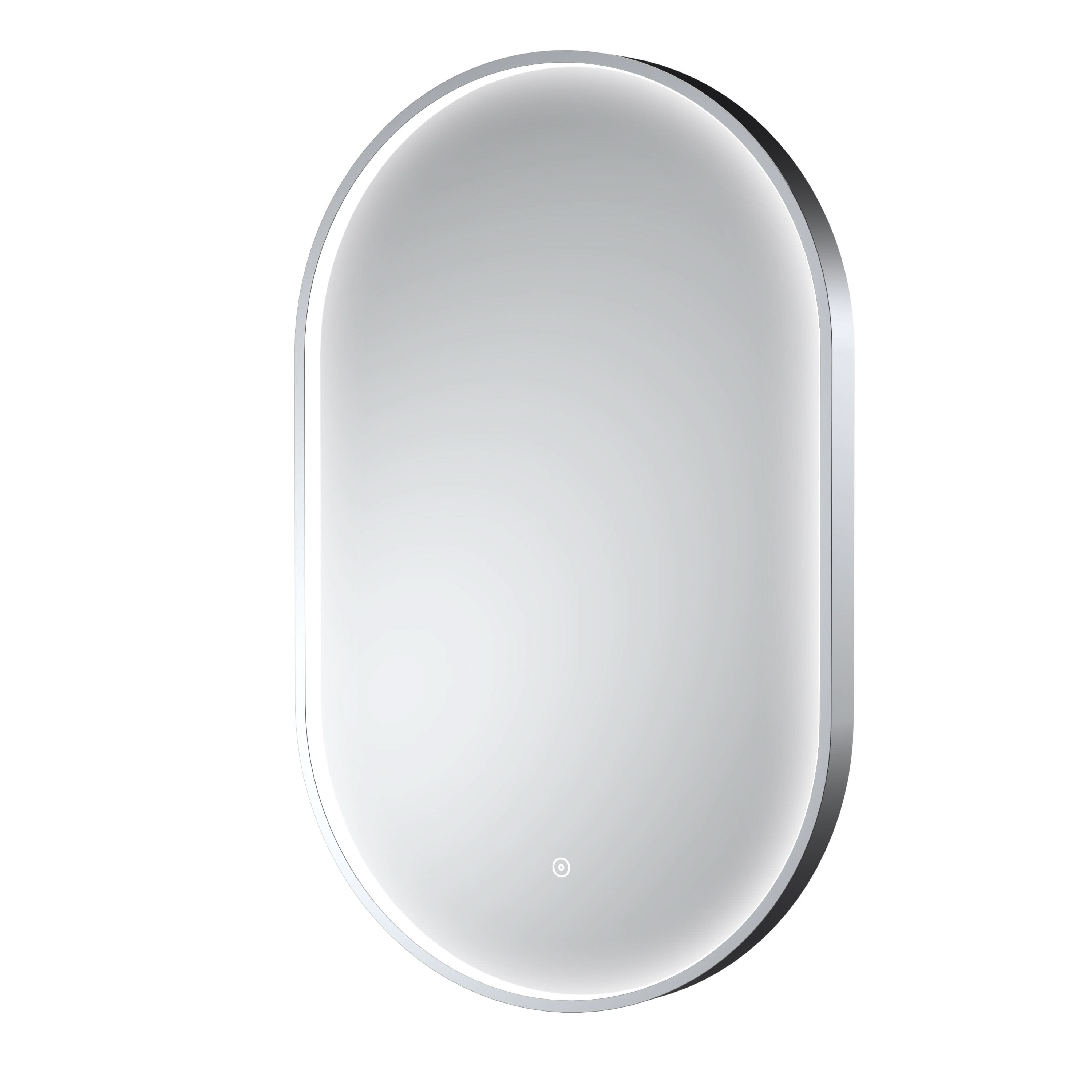 Hudson Reed Columba Framed LED Bathroom Mirror with Touch Sensor, Demister Pad & Illuminated Wall Mirror with Mains Powered in Chrome Frame, 800 x 500mm