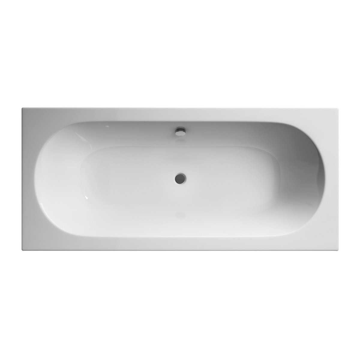 Nuie Otley Round Double Ended Bath with Leg Set, Durable Acrylic Bath with Central Waste Compatible with Bath Panels for Modern Bathrooms in White Finish, 1800x800mm