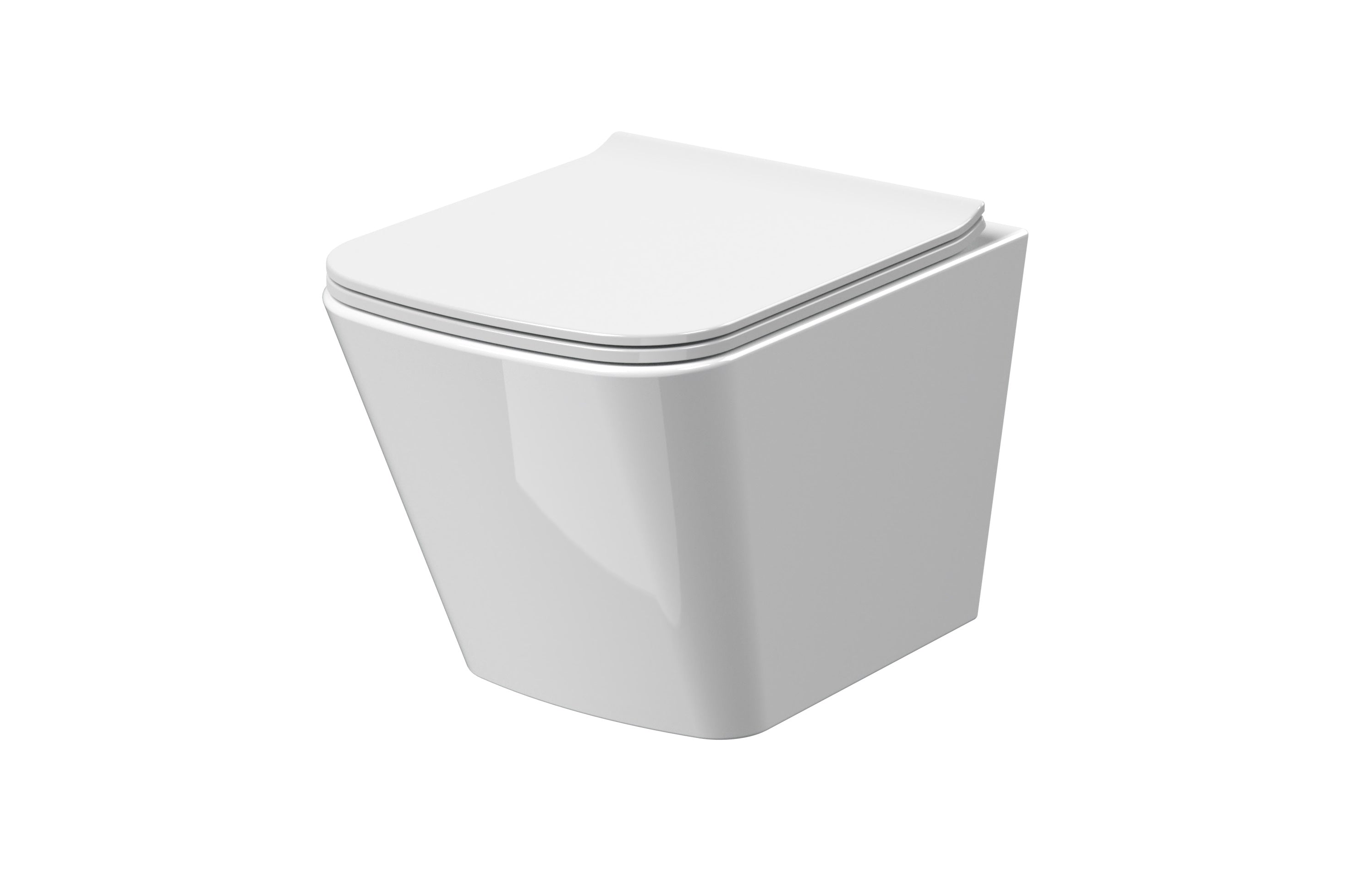 Nuie Ava Wall Hung Toilet With Slim Sandwich Soft Close Seat - White