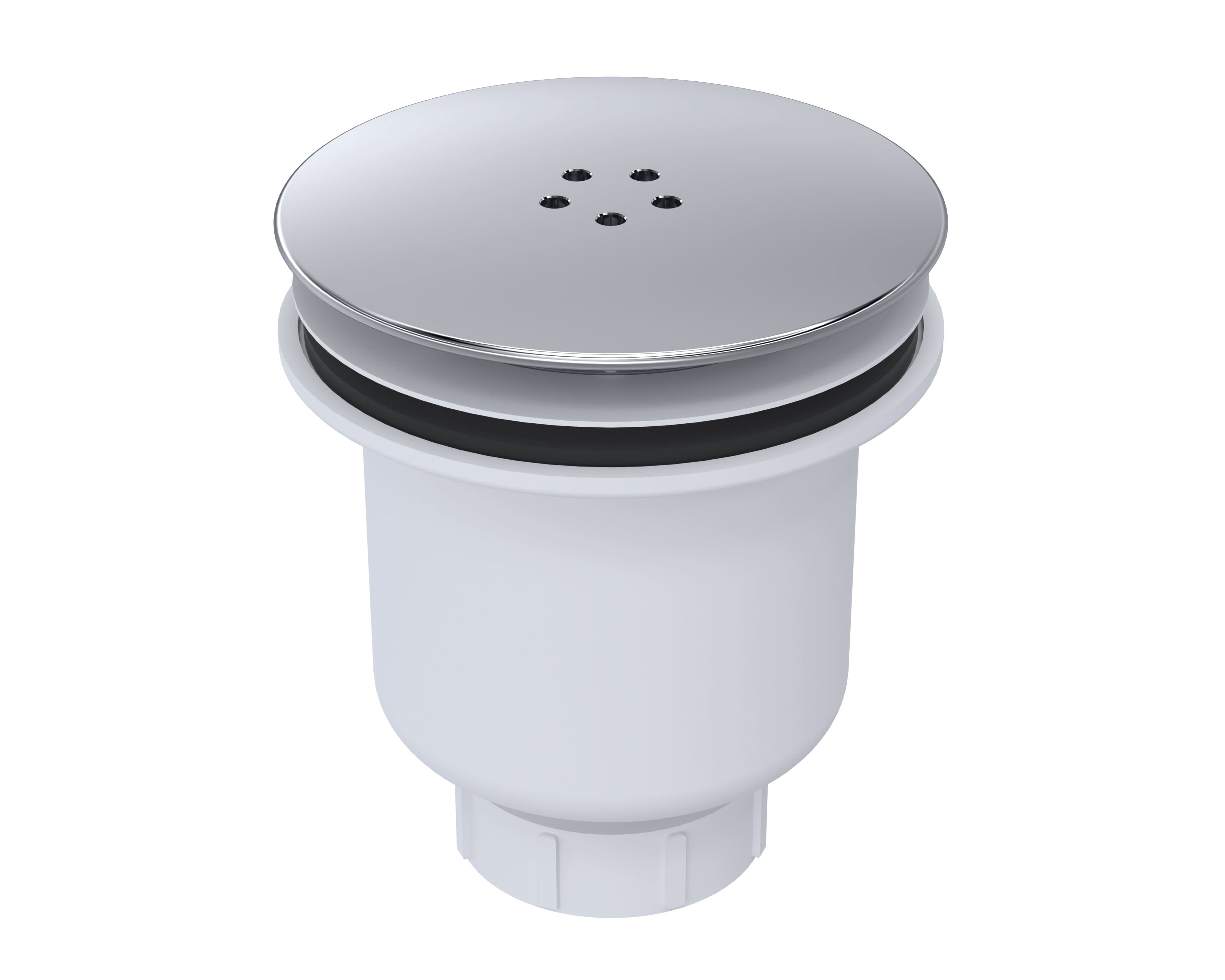 Nuie Straight Shower Tray Waste, Modern Round Easy Clean Polypropylene, Durable Shower Accessories in Chrome Finish