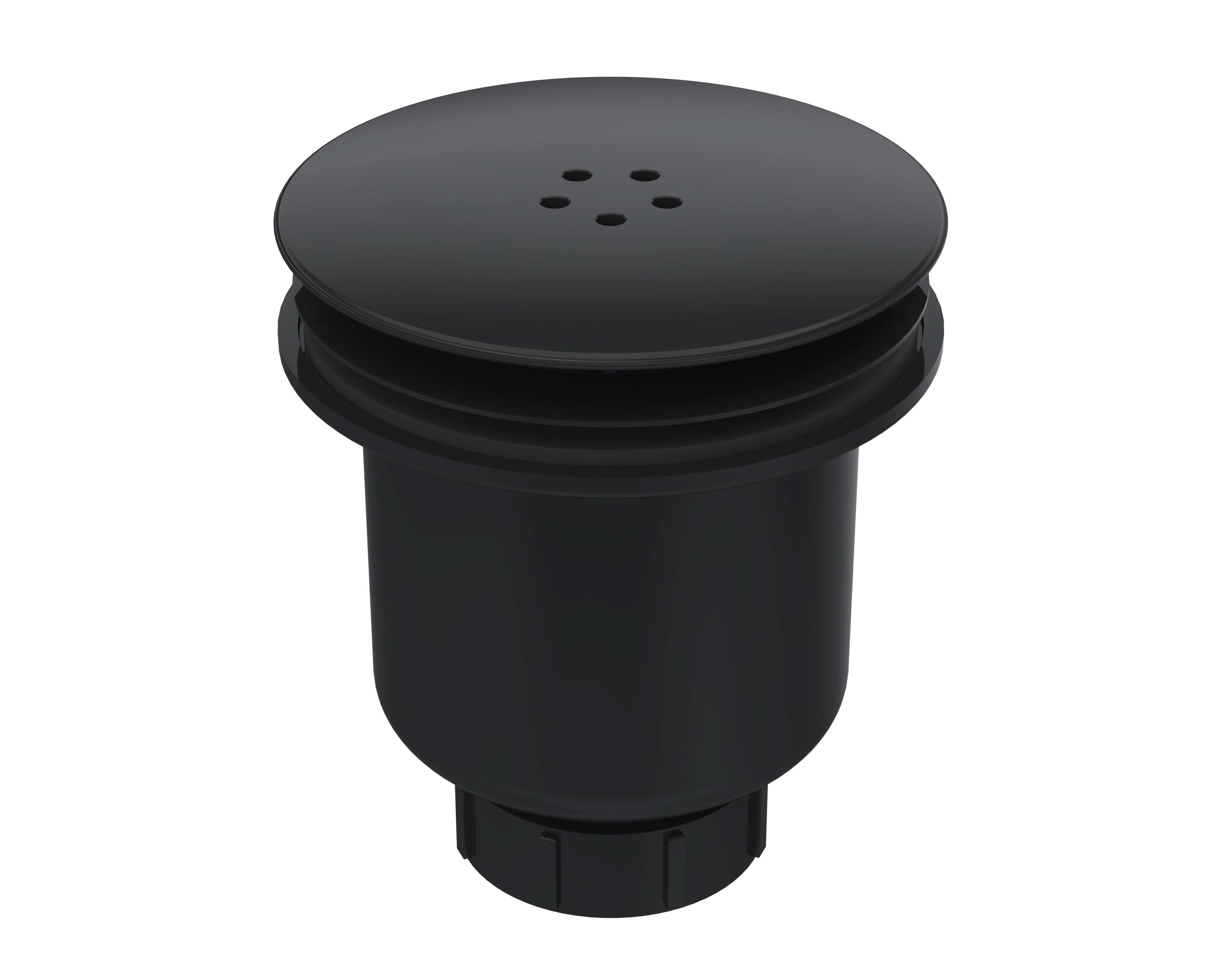 Nuie Straight Shower Tray Waste, Modern Round Easy Clean Polypropylene, Durable Shower Accessories in Matt Black Finish