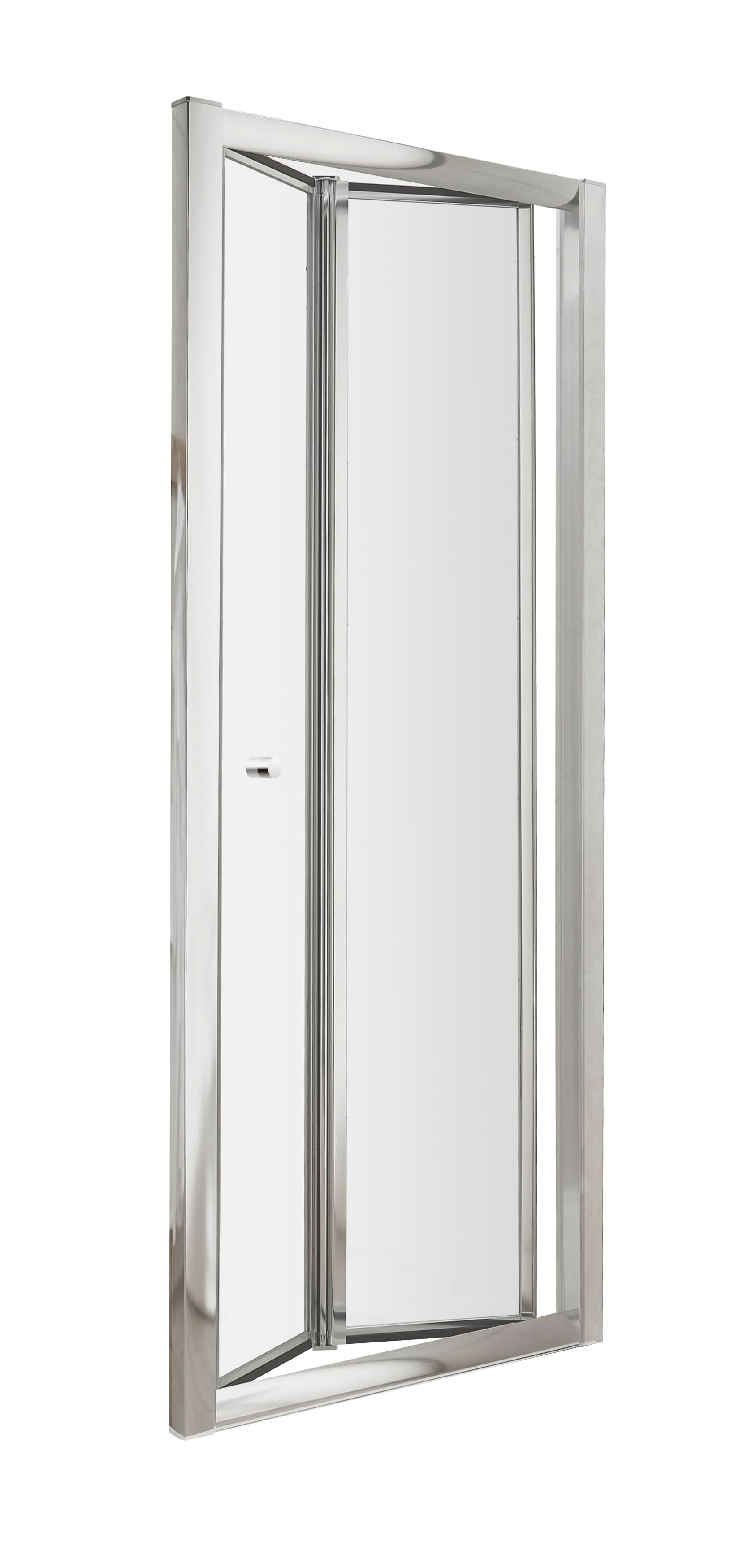 Hudson Reed Ella Bi-Folding Shower Door, Aluminium Frame Space-Saving Bifold Shower Screen Enclosure in Chrome, 1850 x 760mm