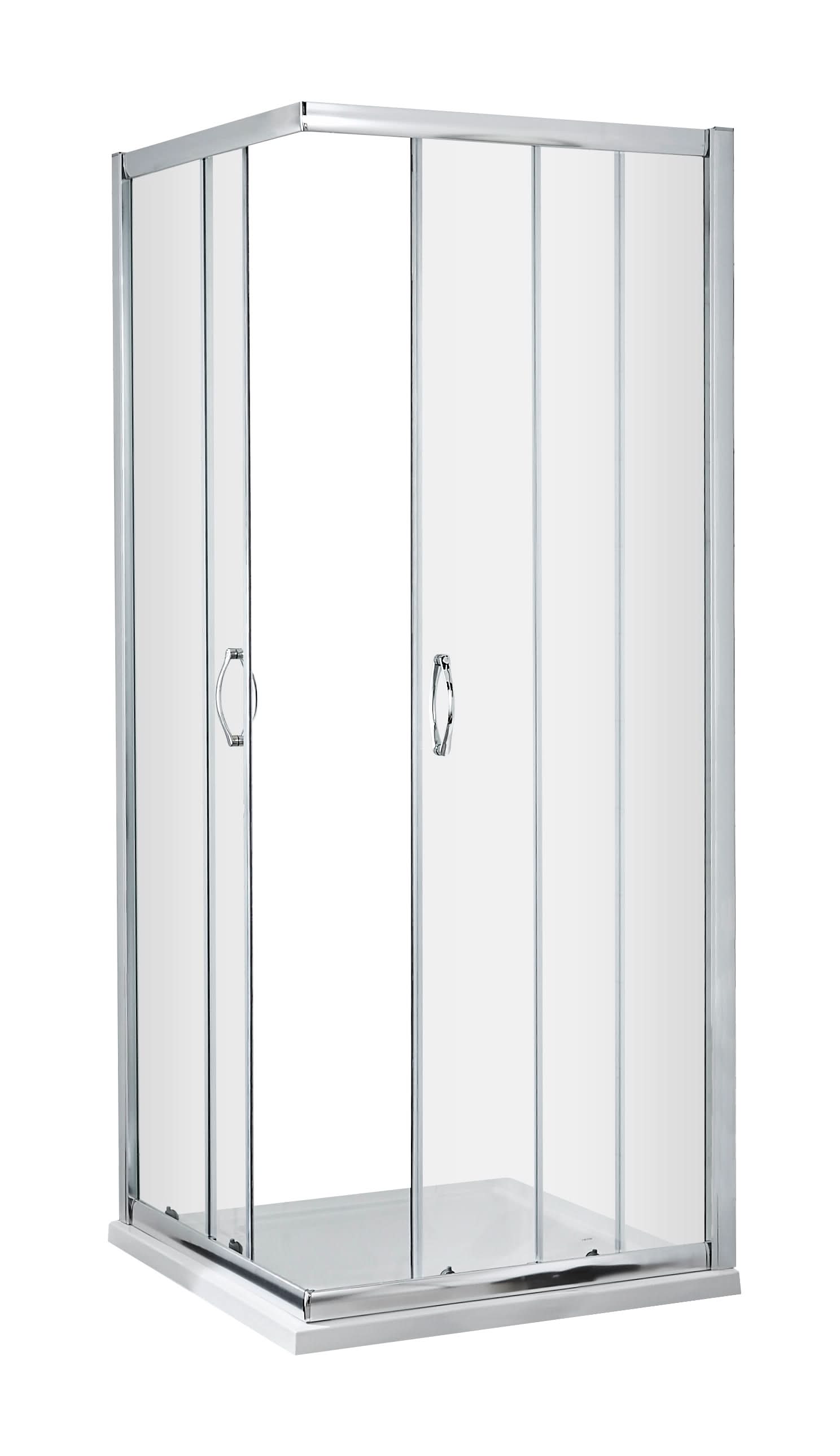 Hudson Reed Ella Corner Entry Shower Enclosure, Durable Frame with Sliding Shower Doors Shower Screen in Chrome, 1850 x 760mm