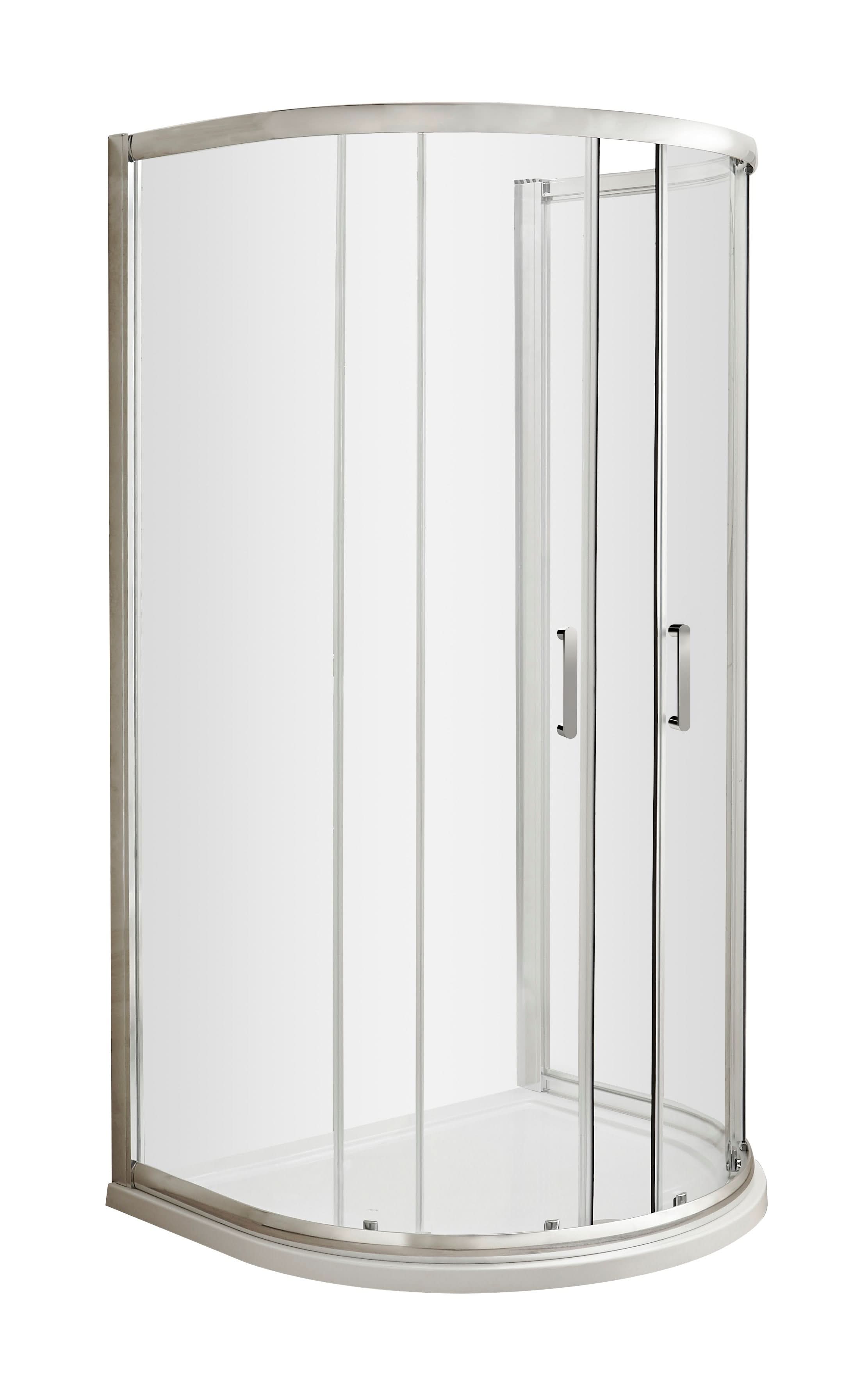 Nuie Pacific 1050mm x 925mm Round Handle D-Shaped Shower Enclosure - Chrome
