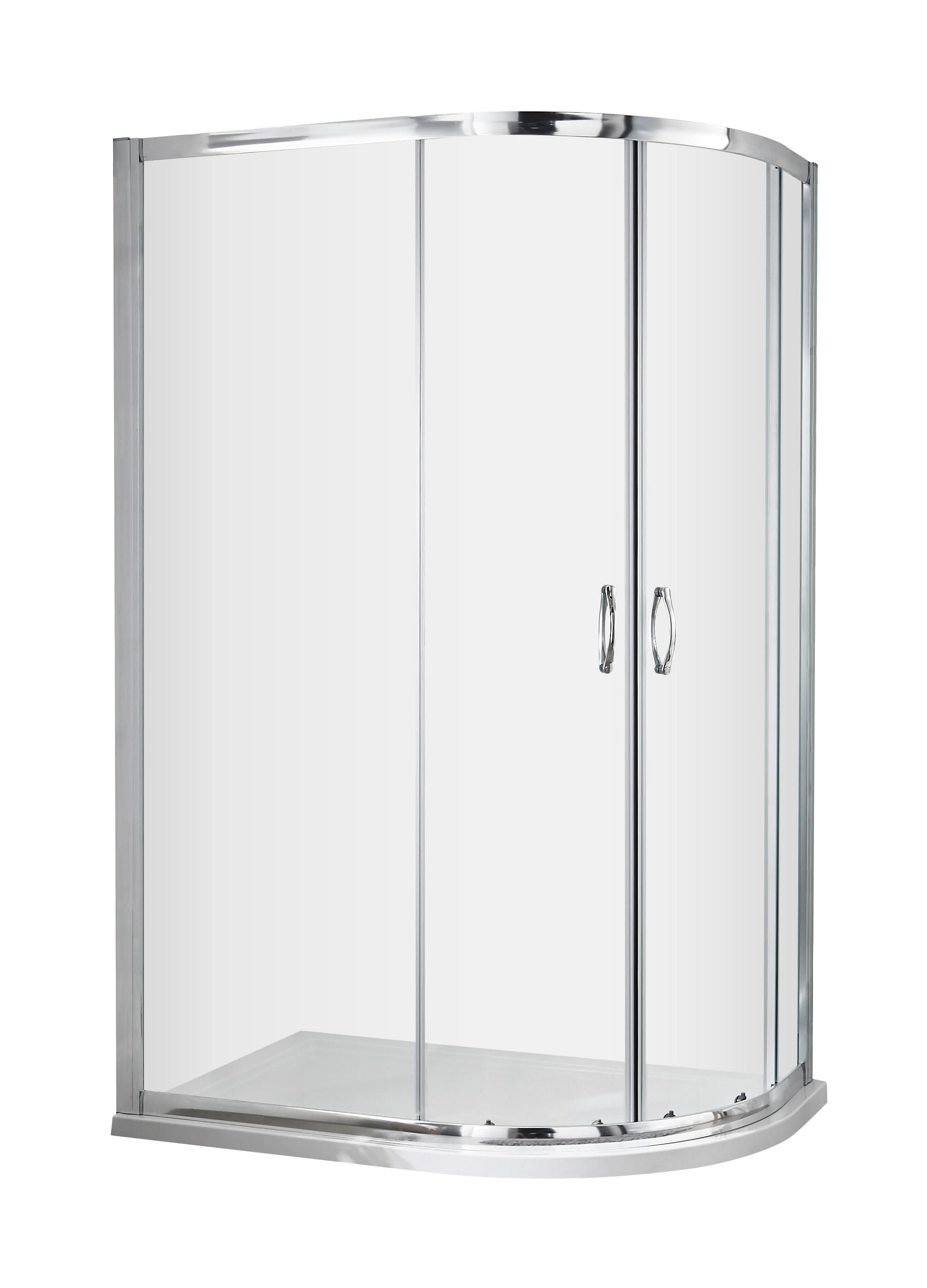 Hudson Reed Ella Offset Quadrant Shower Enclosure, Durable Sliding Glass Doors Shower Screen in Chrome, 1850 x 1200 x 800mm