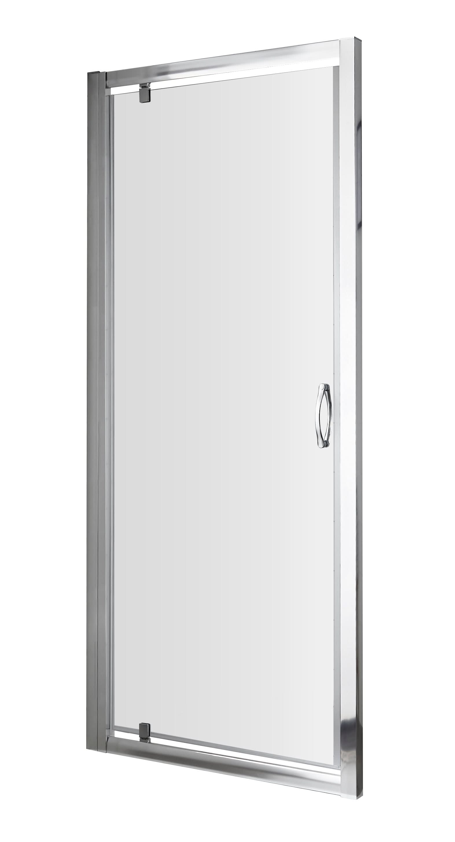 Hudson Reed Ella Pivot Shower Door, Frame Glass Bathroom Shower Enclosure with Toughened Safety Glass in Chrome, 1850 x 760mm