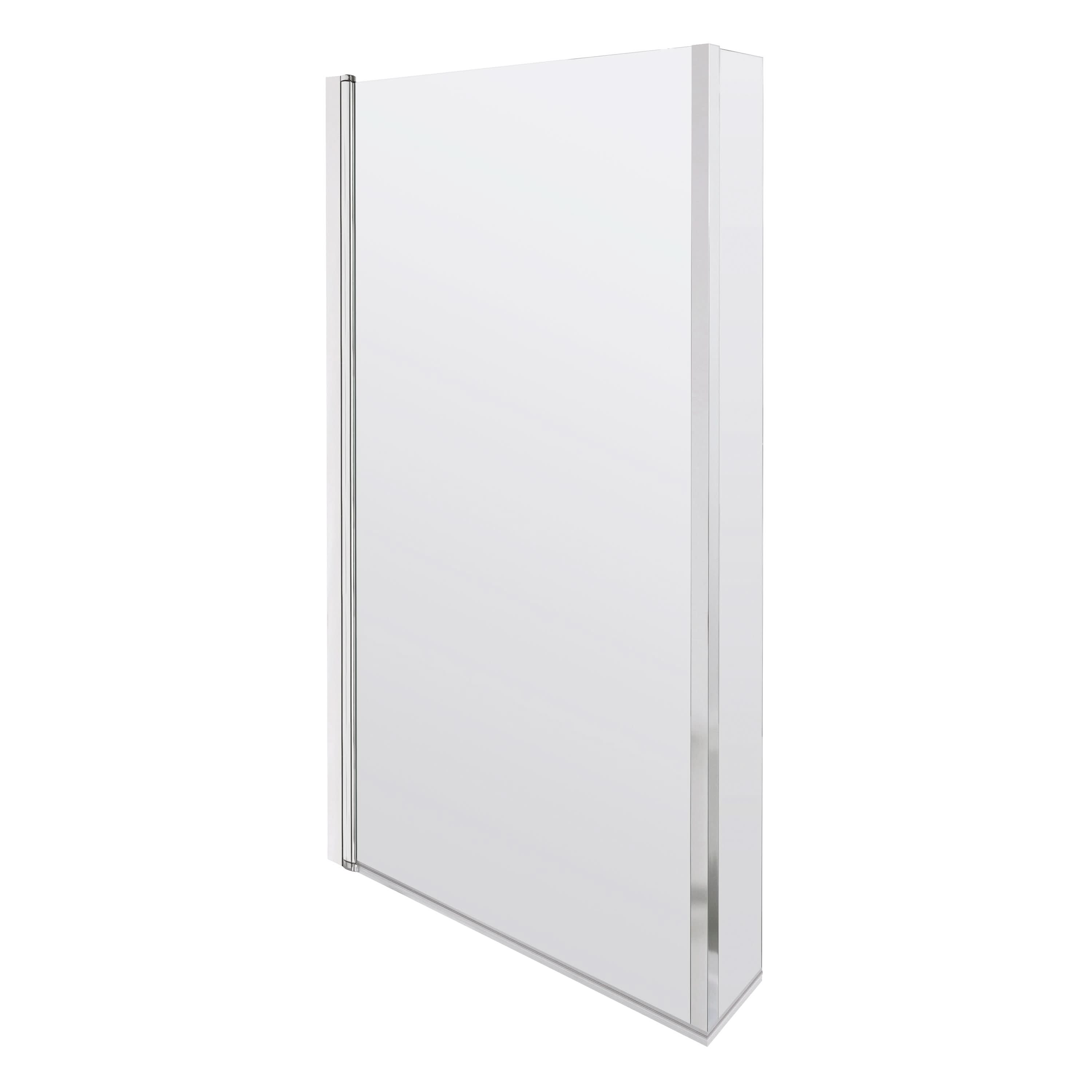 Nuie Pacific Hinged Shower Bath Screen - 1430mm x 795mm - Polished Chrome