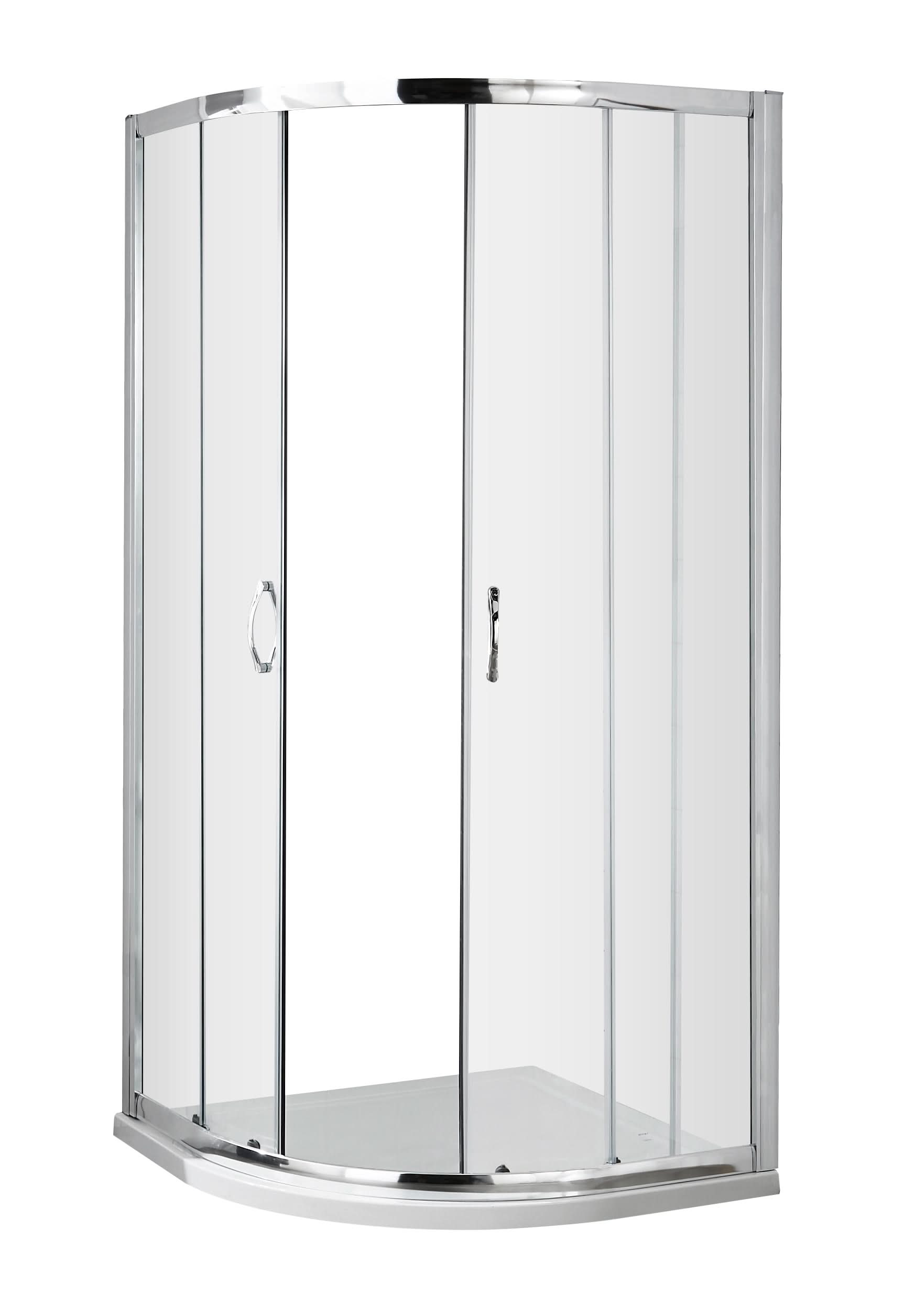 Hudson Reed Ella Quadrant Shower Enclosure, Durable Frame Sliding Shower Glass Door Screen in Chrome, 1850 x 800mm
