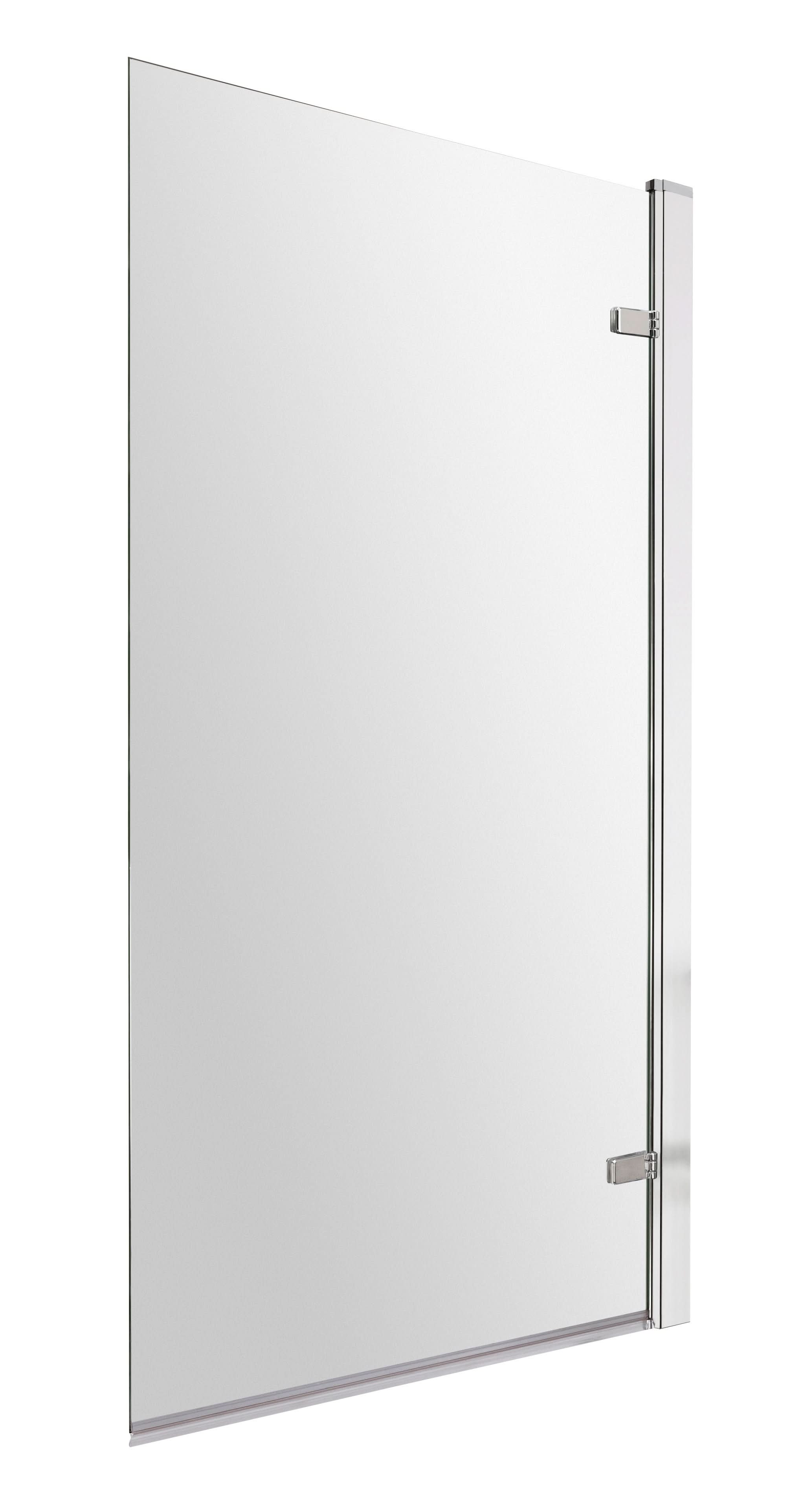 Nuie Pacific Square Hinged Shower Bath Screen - 1520mm x 830mm - Chrome