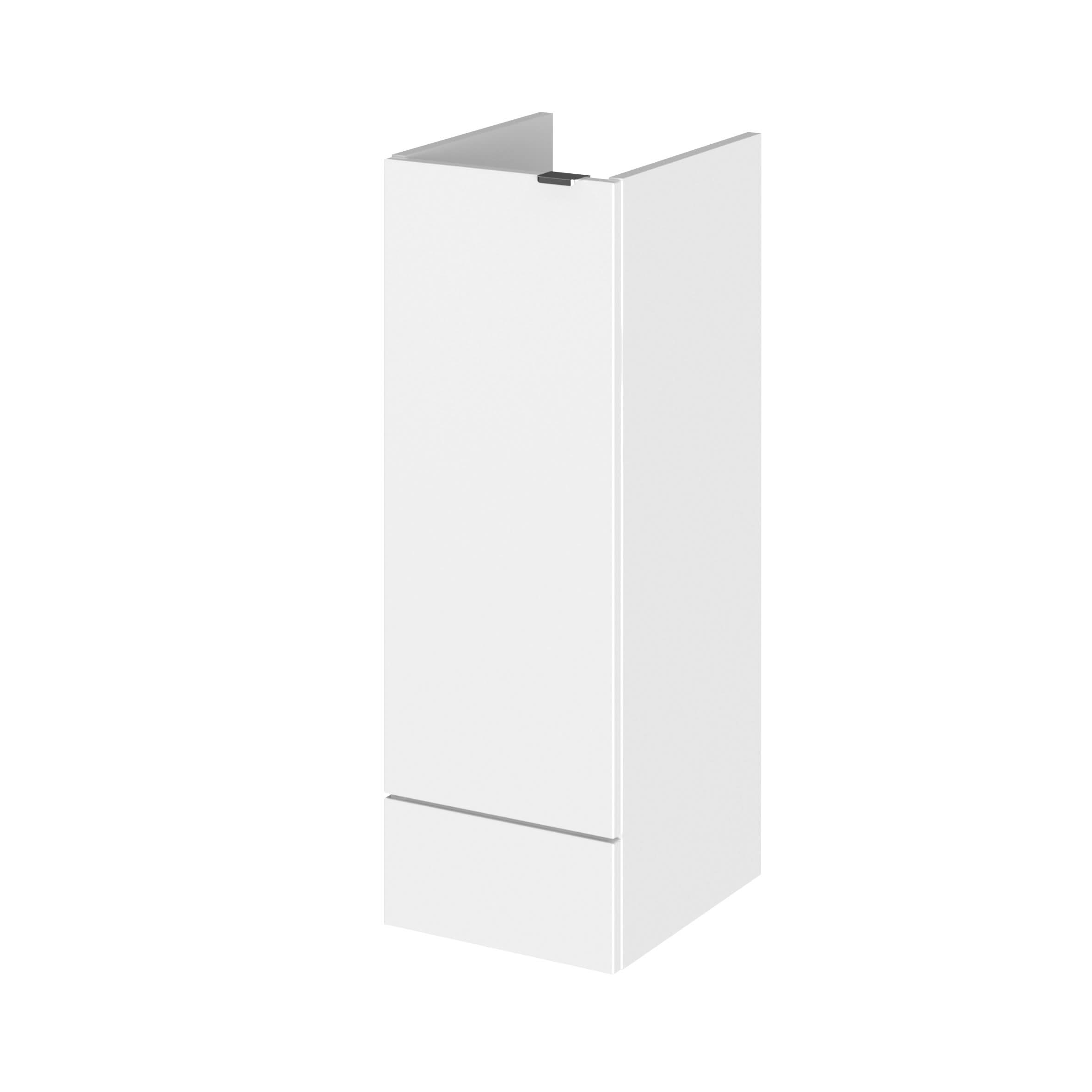 Hudson Reed Fusion Floor Standing Vanity Unit with 1 Soft Close Door Base Cabinet, Bathroom Sink Vanity in Gloss White, 300mm
