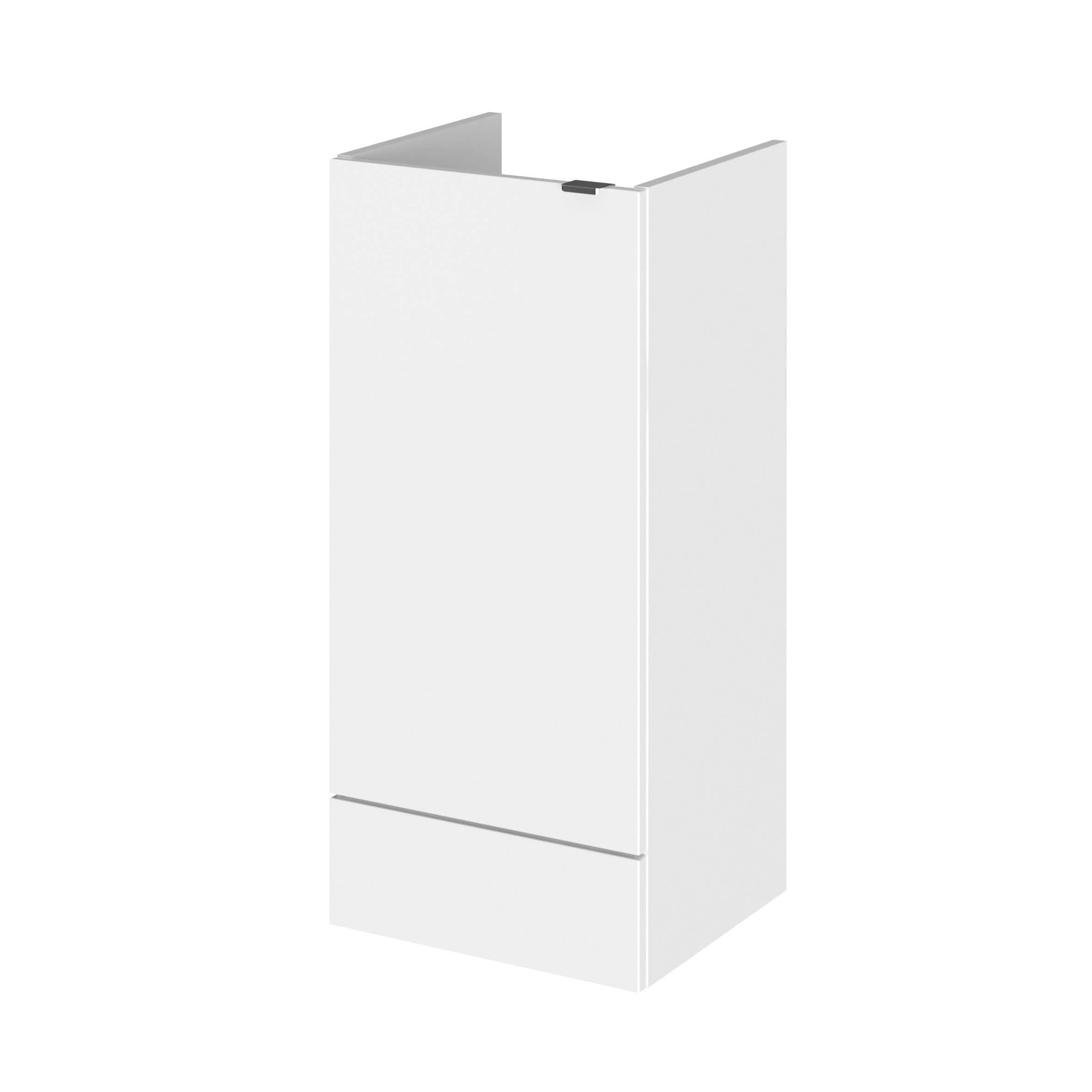 Hudson Reed Fusion Floor Standing Vanity Unit with 1 Soft Close Door Base Cabinet, Bathroom Sink Vanity in Gloss White, 400mm