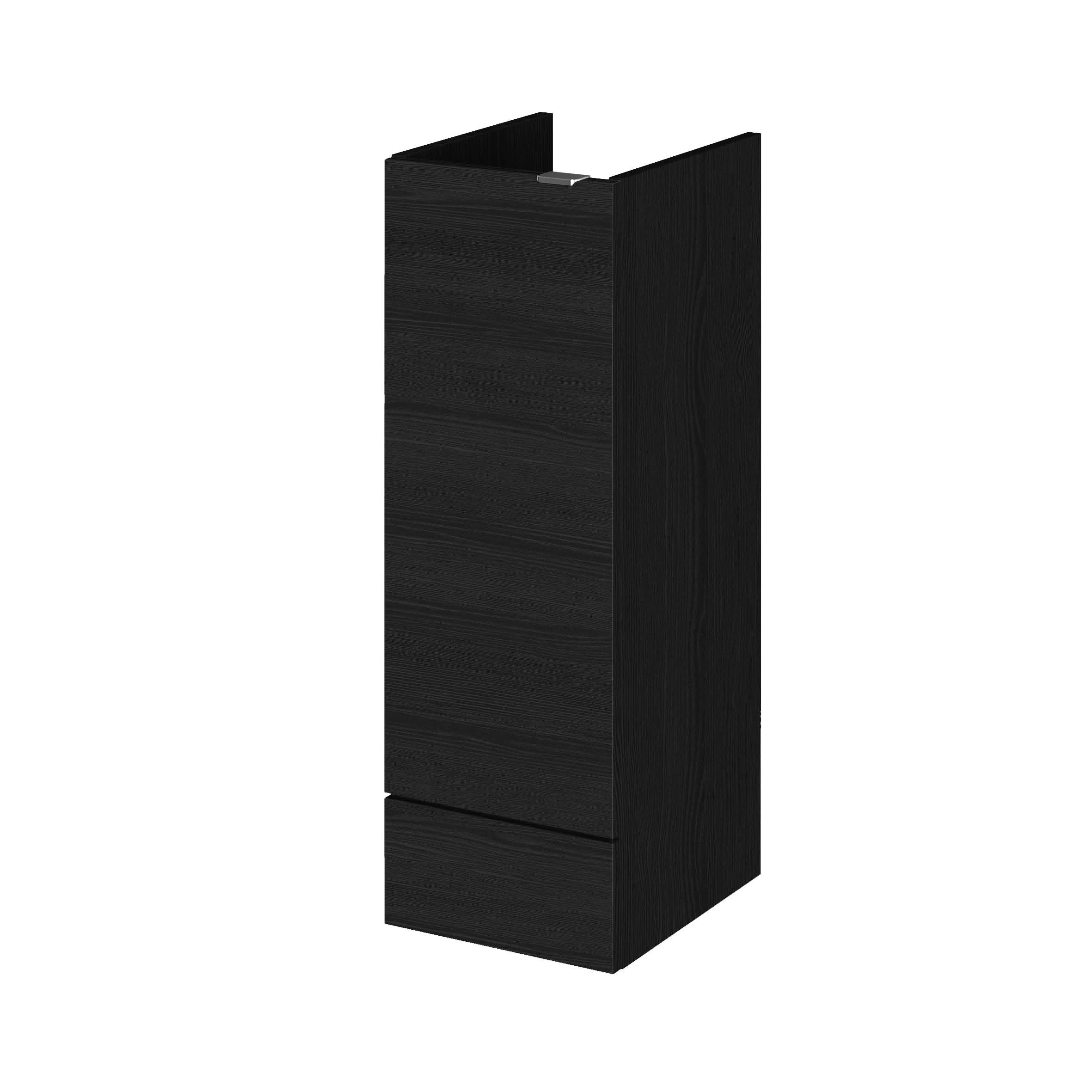 Hudson Reed Fusion Floor Standing Vanity Unit with 1 Soft Close Door Base Cabinet, Bathroom Sink Vanity in Charcoal Black, 300mm