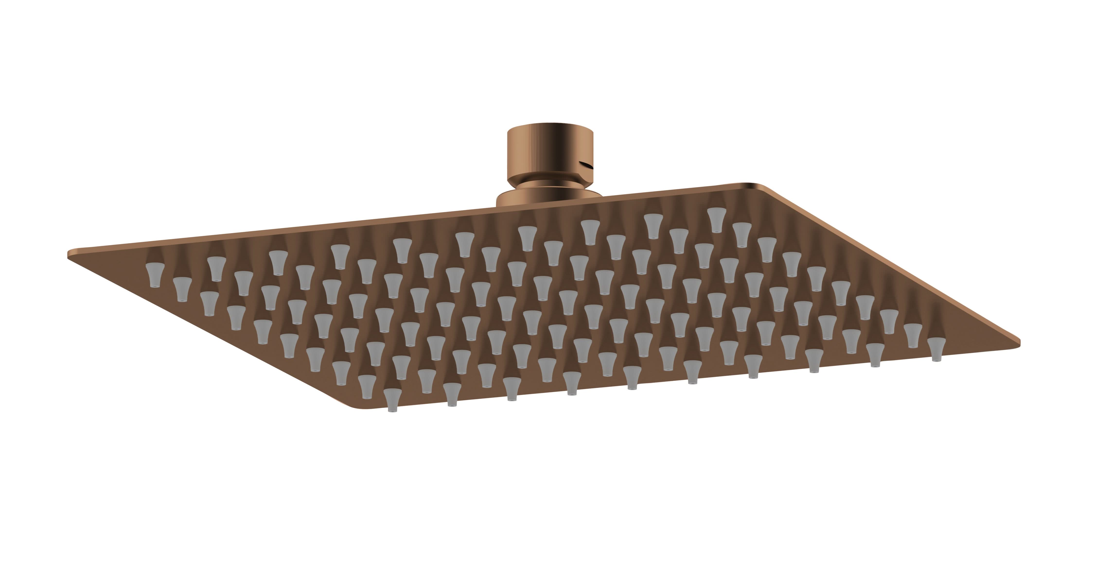 Hudson Reed Round Fixed Shower Head 200mm Diameter, Stainless Steel Rainfall Shower Head for Modern Bathrooms, Brushed Bronze