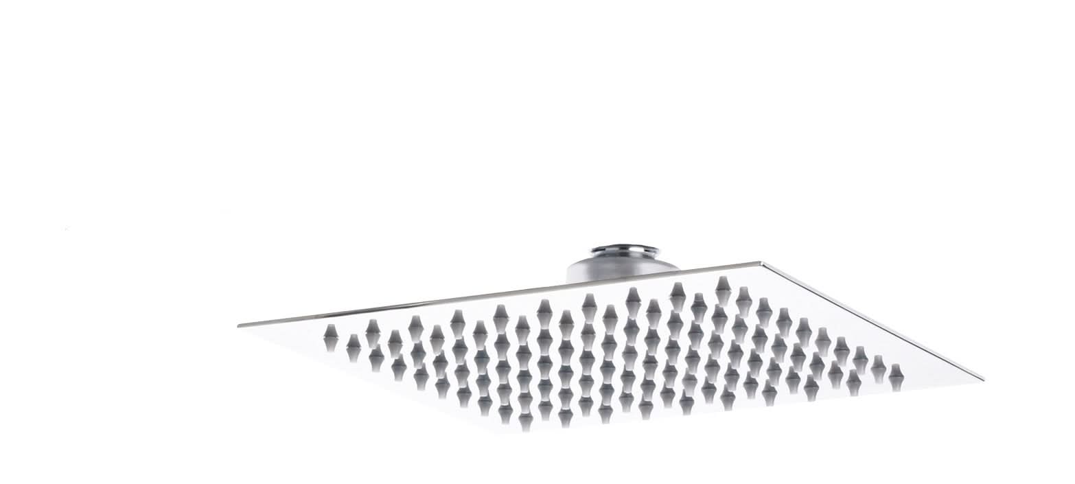 Hudson Reed Square Fixed Head 200mm Diameter, Modern Rainfall Shower Head in Chrome