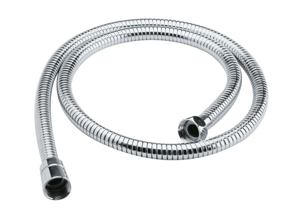 Nuie 2000mm Long Round Flexible Shower Hose - Chrome