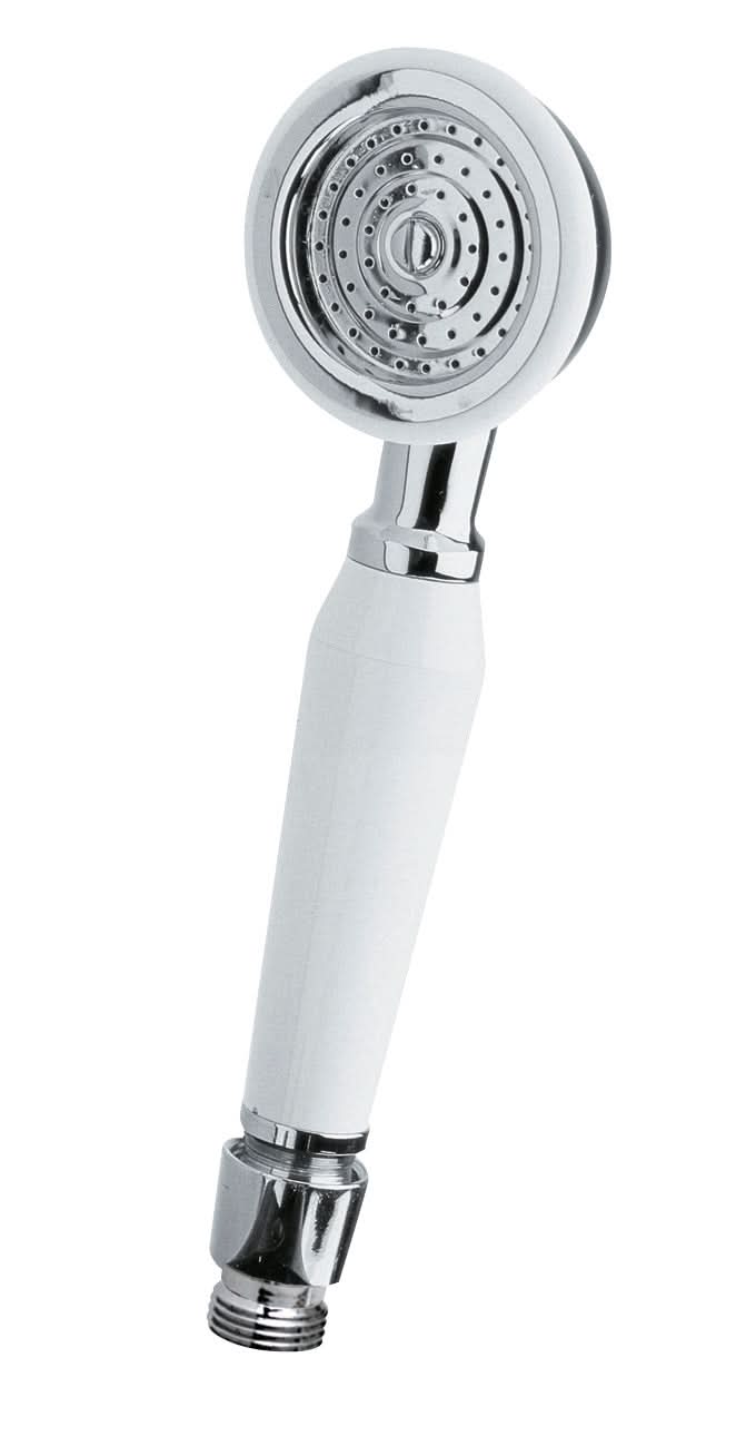 Nuie Small Traditional Shower Handset - Chrome/White