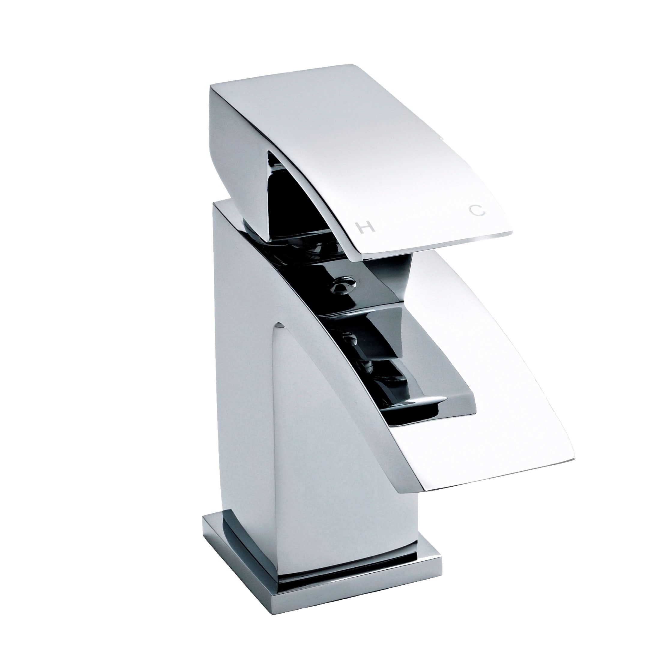 Nuie Vibe Midi Mono Basin Mixer Tap With Waste - Chrome
