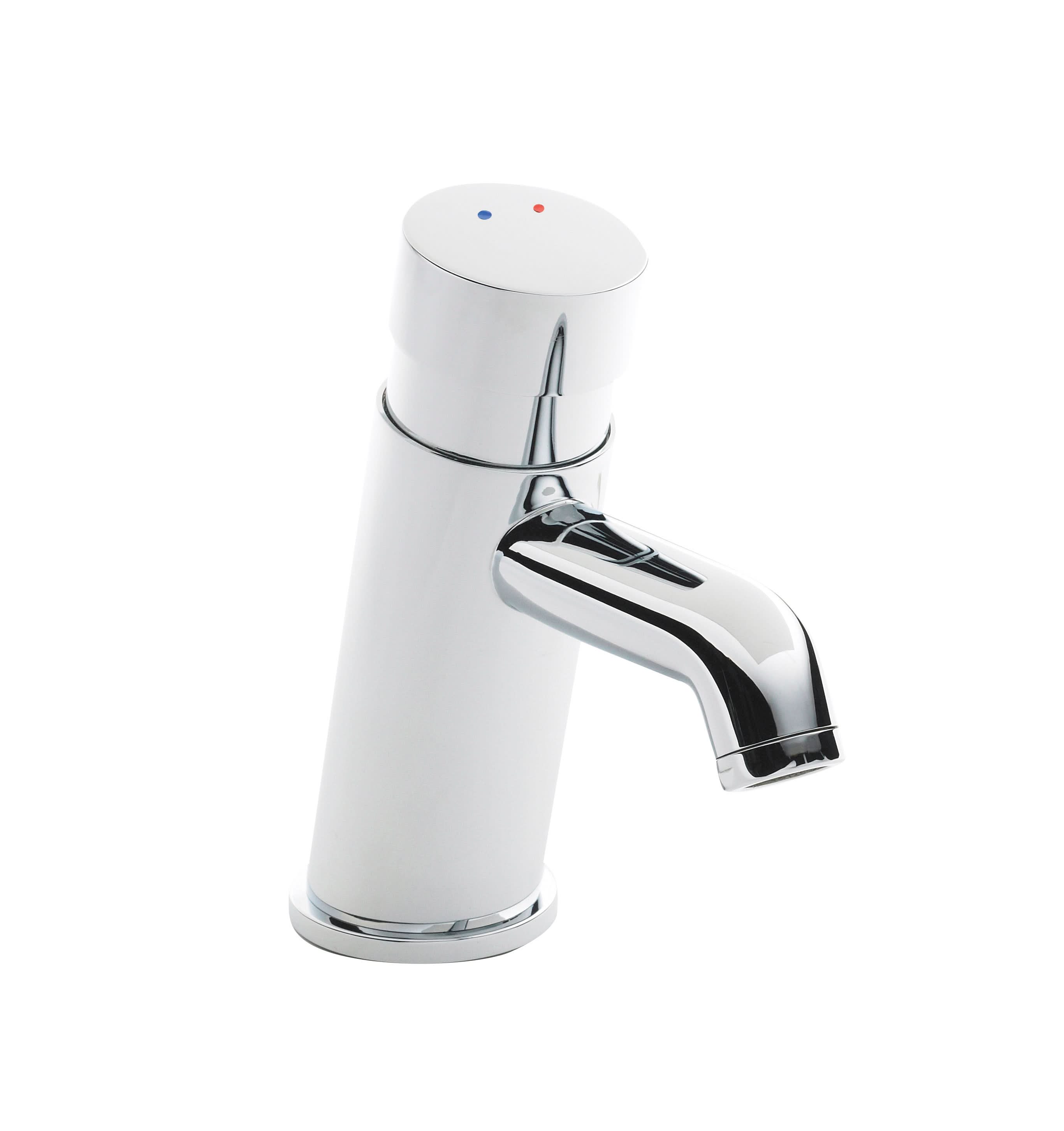 Nuie Self Closing Non-Concussive Mono Basin Mixer Tap - Chrome