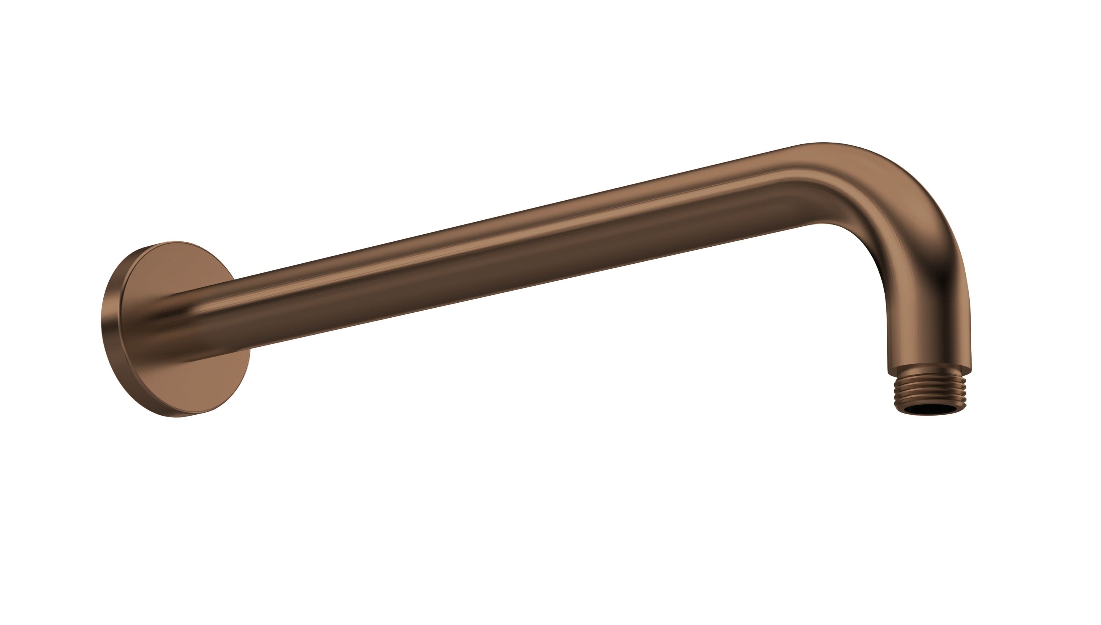 Nuie Wall Hung Shower Arm, Brushed Bronze, Durable Shower Accessories for Modern Bathrooms, 400mmX85mmX60mm