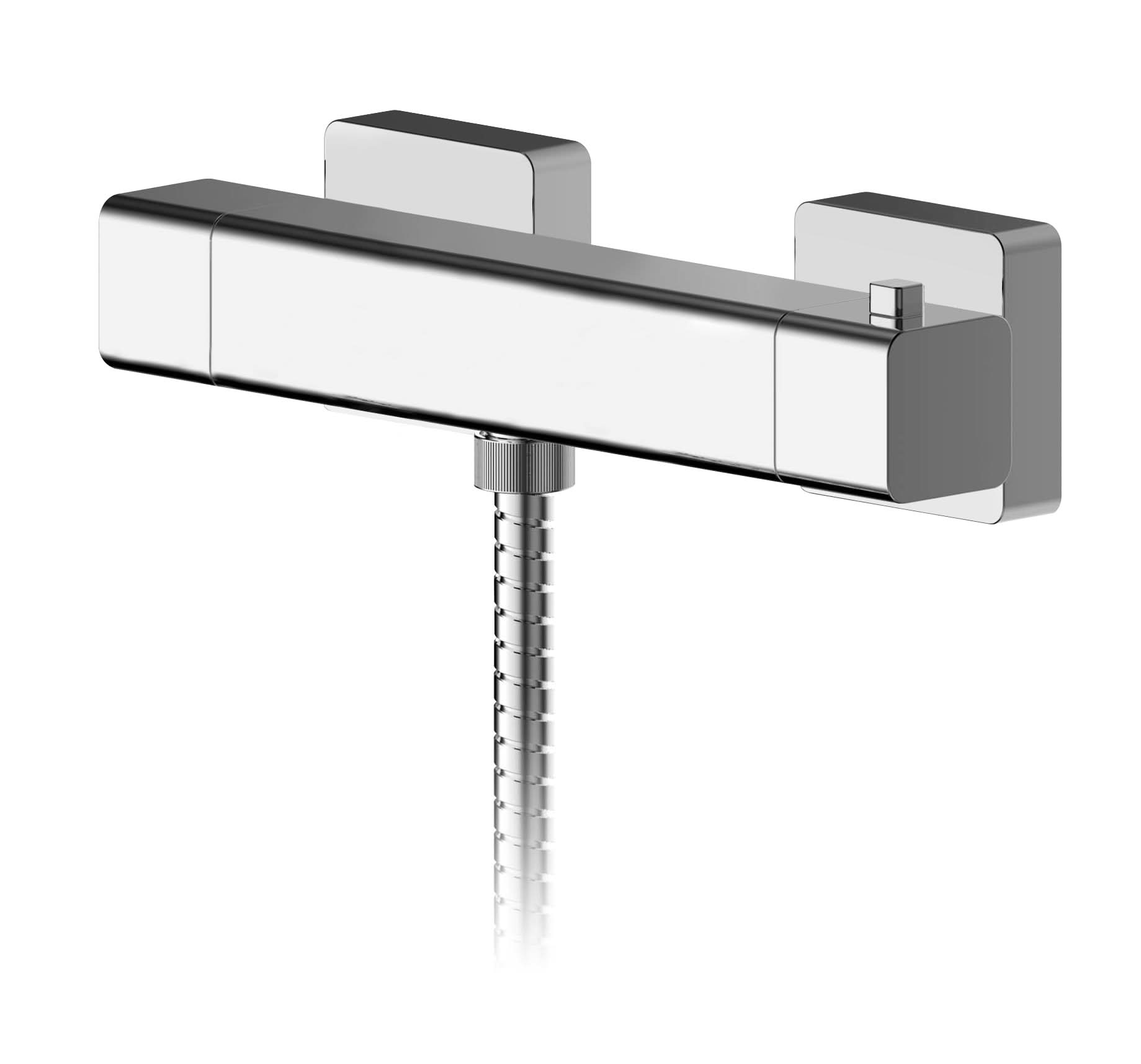 Nuie Windon Bottom Outlet Round Thermostatic Bar Shower Valve - Chrome