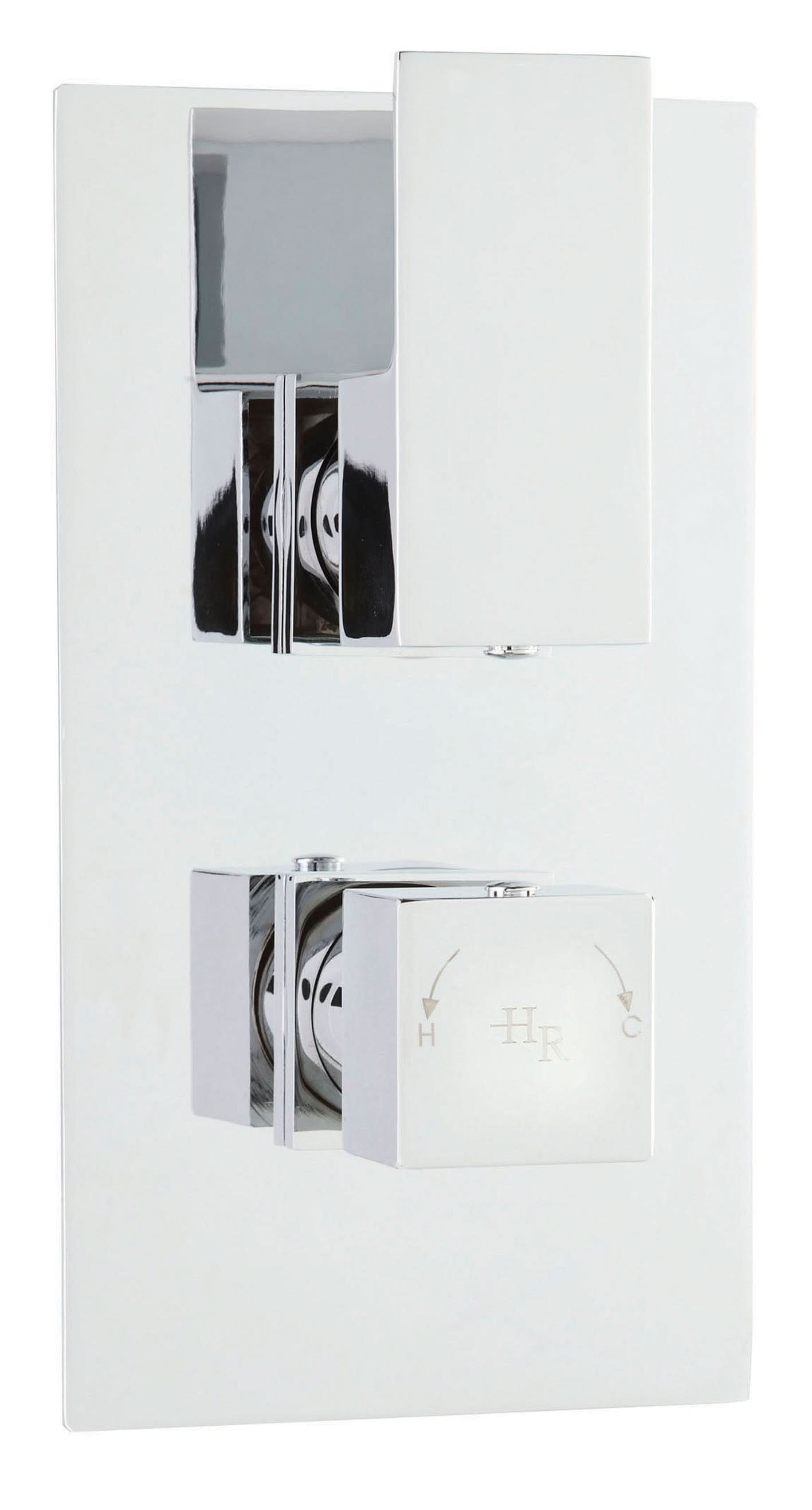 Hudson Reed Art Twin Thermostatic Shower Valve, Concealed Shower Valve with Accurate Flow Control, Sleek Chrome Finish
