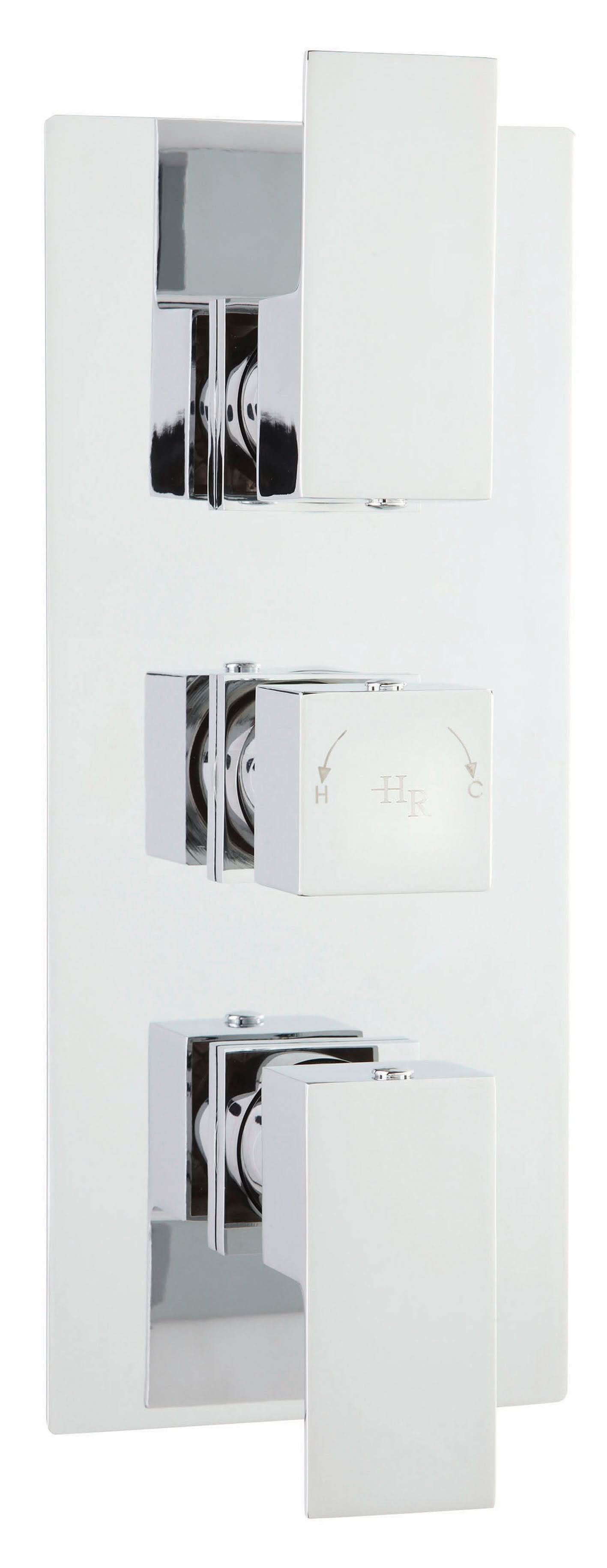 Hudson Reed Art Triple Thermostatic Shower Valve, Concealed Shower Valve with Accurate Flow Control, Sleek Chrome Finish