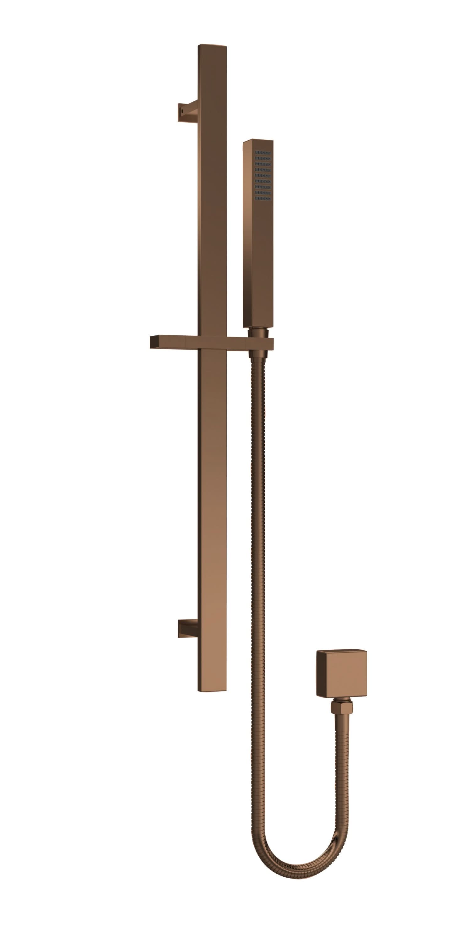 Nuie Sheer Rectangular Slider Rail Kit, Modern Shower Slide Rail Kit with Handset, Brushed Bronze