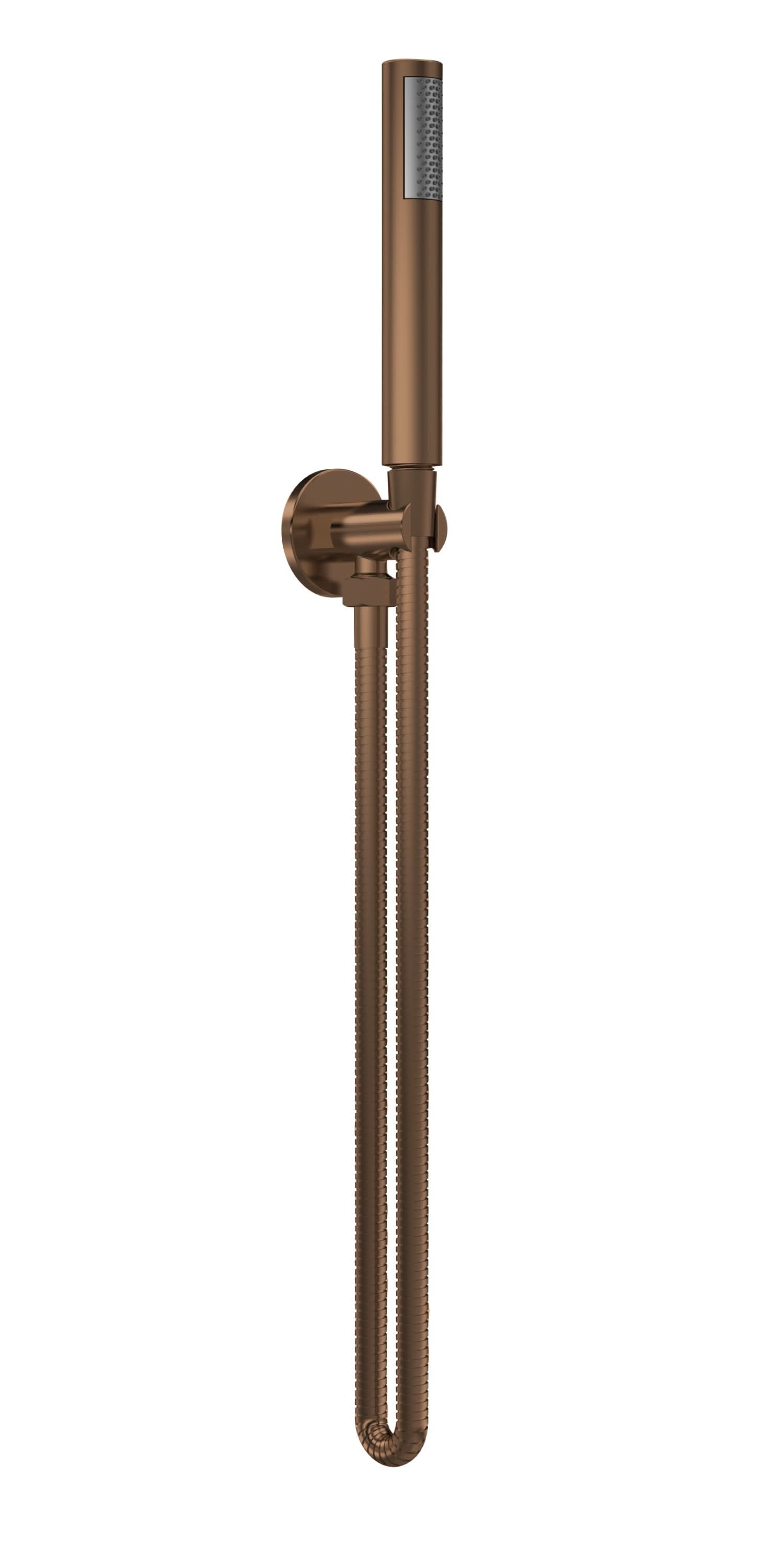 Nuie Round Outlet Elbow, Parking Bracket & Kit, Stylish Shower Accessories for Modern Bathrooms, Brushed Bronze