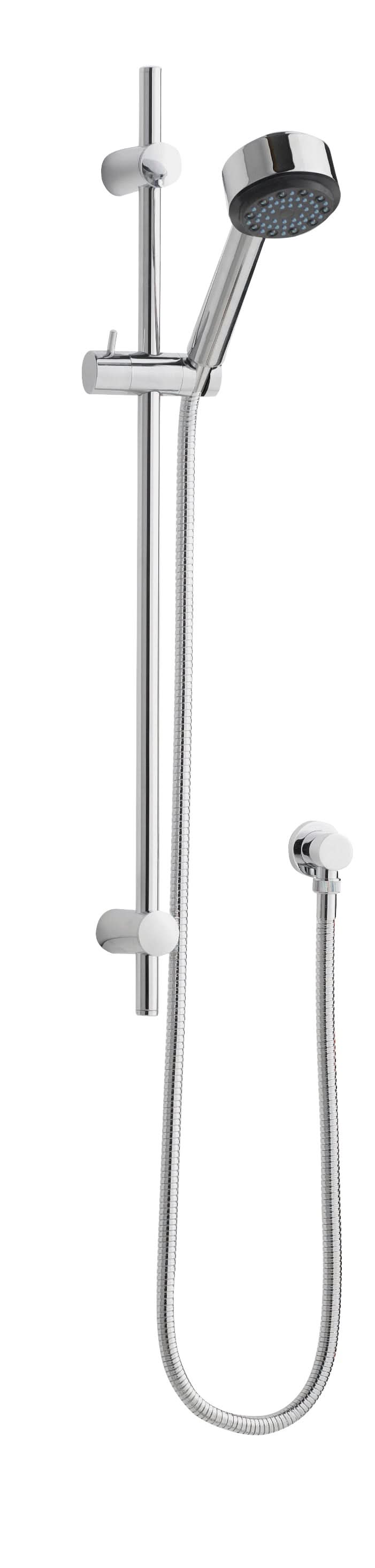 Hudson Reed Linear Slide Rail Kit, Multi-Function Handset & Shower Riser Rail Slider in Chrome