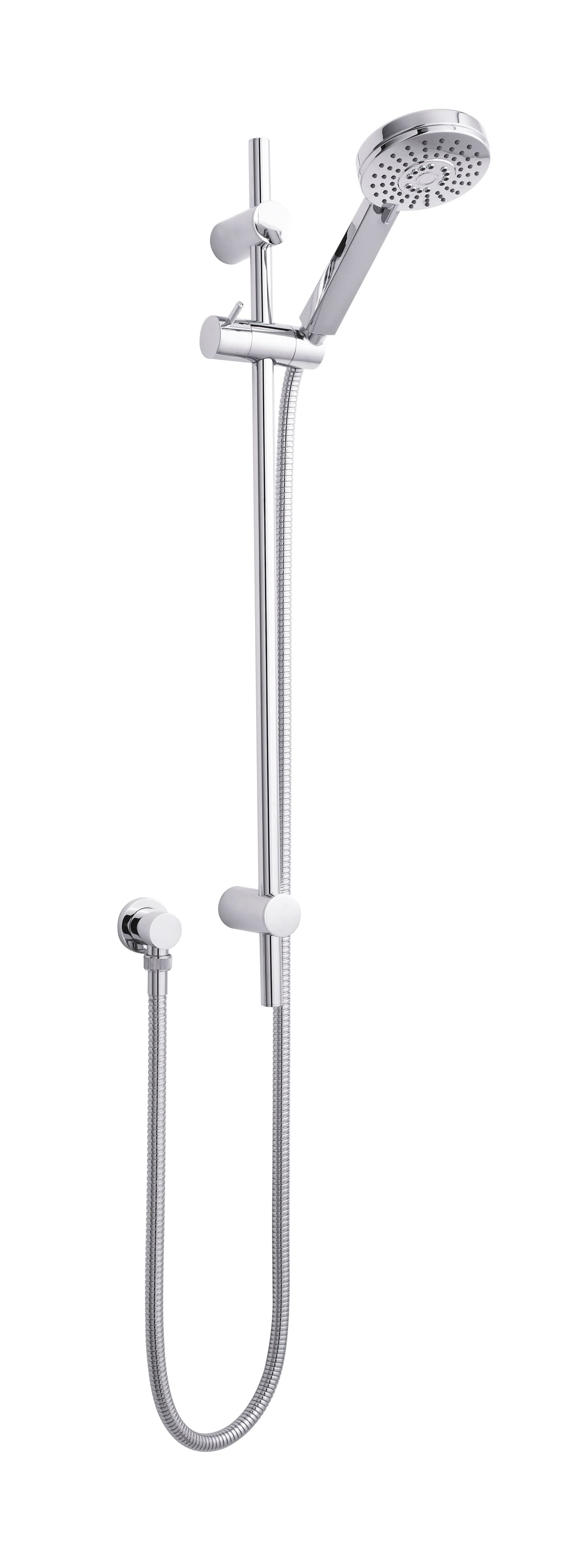 Hudson Reed Water Saving Slide Rail Kit, Multi-Function Handset & Shower Riser Rail Slider with Air Induction Technology, Chrome